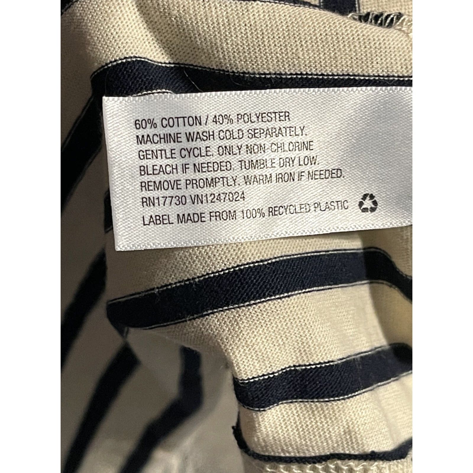 Nili Lotan Nili Lotan Target Striped Long Sleeve Shirt XL Boat Neck Cream Black Top Women Knit Jersey Cotton Blend Regular Modern All Seasons Collarless Size XL / US 12-14 / IT 48-50 - 6 Thumbnail