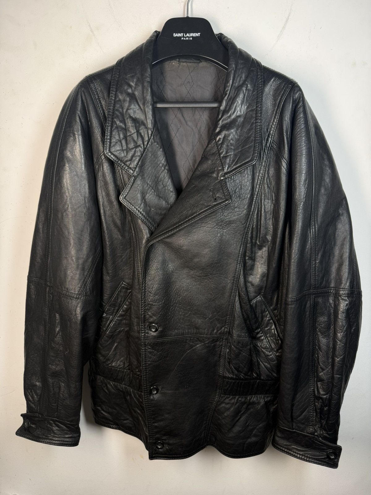 Yves Saint Laurent 90s YSL Leather Jacket Black Soft Vintage Rare Bomber Size US M / EU 48-50 / 2 - 1 Thumbnail