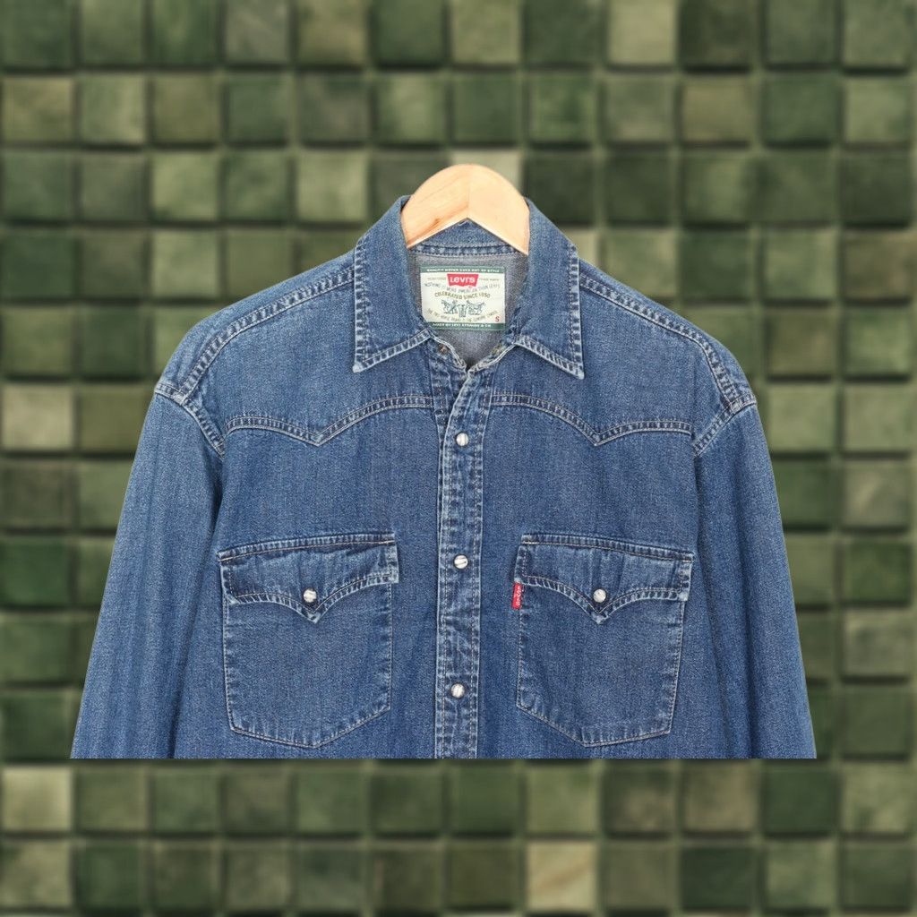 Levi's VINTAGE Levi’s Western Denim Shirt Men S Long Sleeve BLUE VR2379 Size US S / EU 44-46 / 1 - 1 Thumbnail