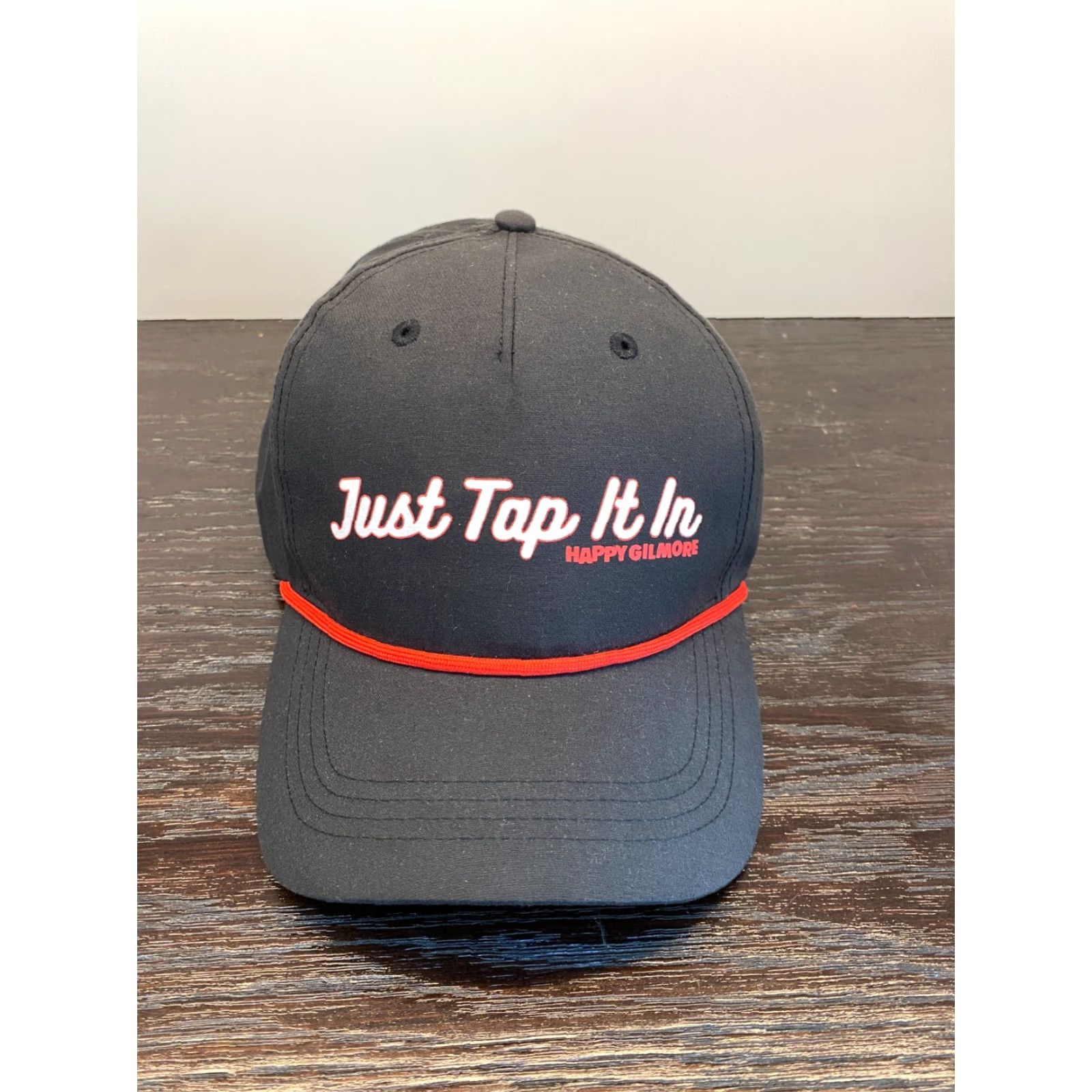 Vintage HAPPY GILMORE Hat Mens One Size Black Just Tap It In Snapback Movie Golf OSFM Universal Studios Hollywood Baseball Cap Size ONE SIZE - 2 Thumbnail