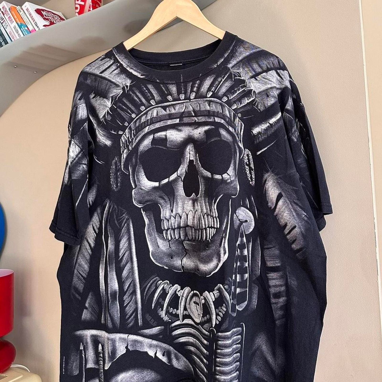 Liquid Blue × Vintage Vintage Skeleton AOP Liquid Blue Shirt Size US XL / EU 56 / 4 - 2 Thumbnail