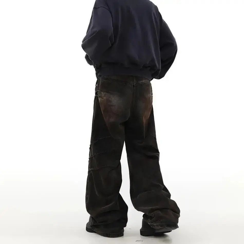 Japanese Brand Streetwear Washed Gradient Wide Leg Jeans Design Trousers Size US 32 / EU 48 - 4 Thumbnail