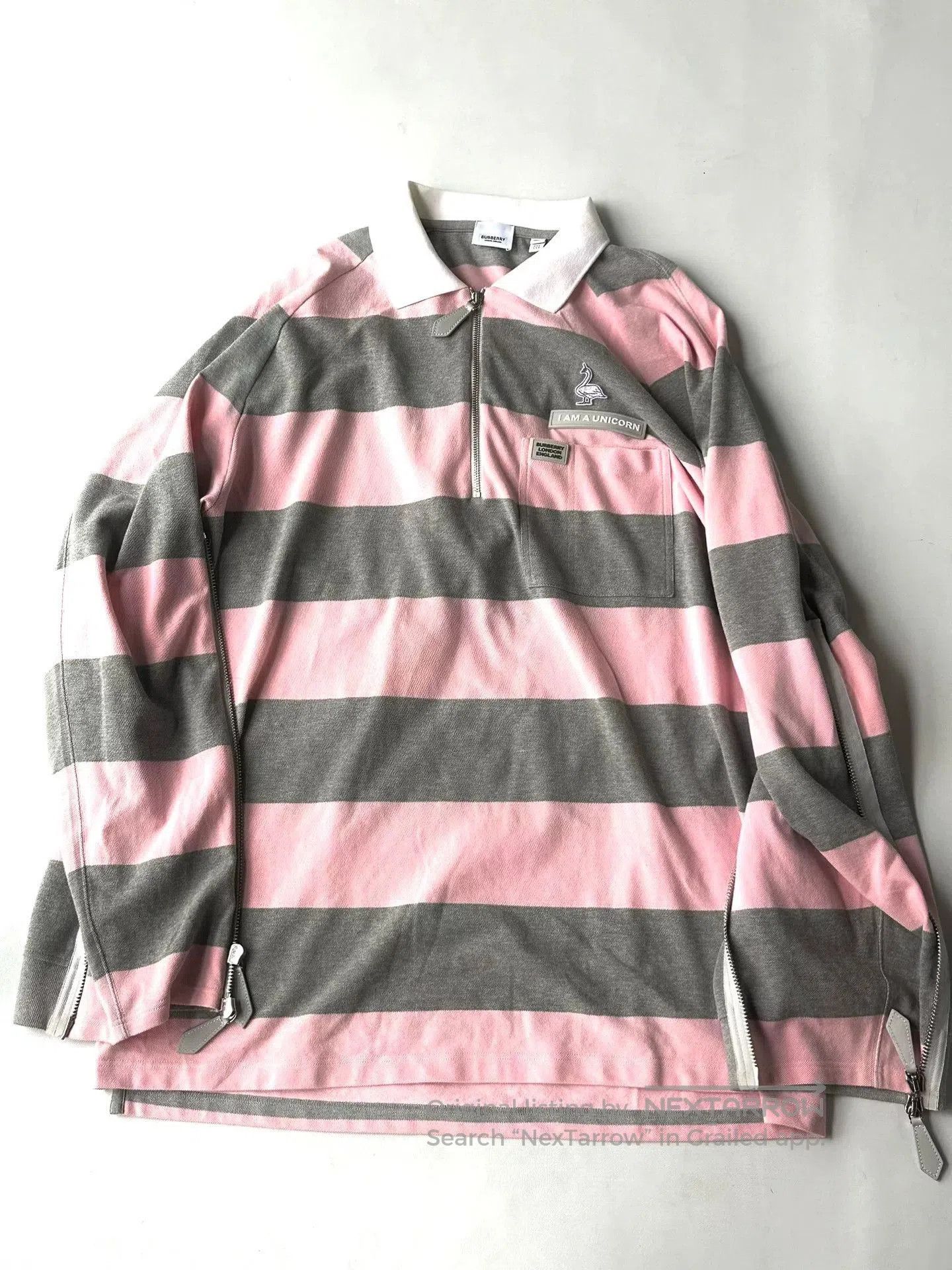 Burberry Burberry Runway Grey Pink Stripe Sweatshirt. Size US M / EU 48-50 / 2 - 1 Thumbnail