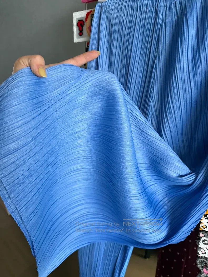 Issey Miyake Issey Miyake size:3 Blue Pleated Trousers Size 31" - 5 Thumbnail
