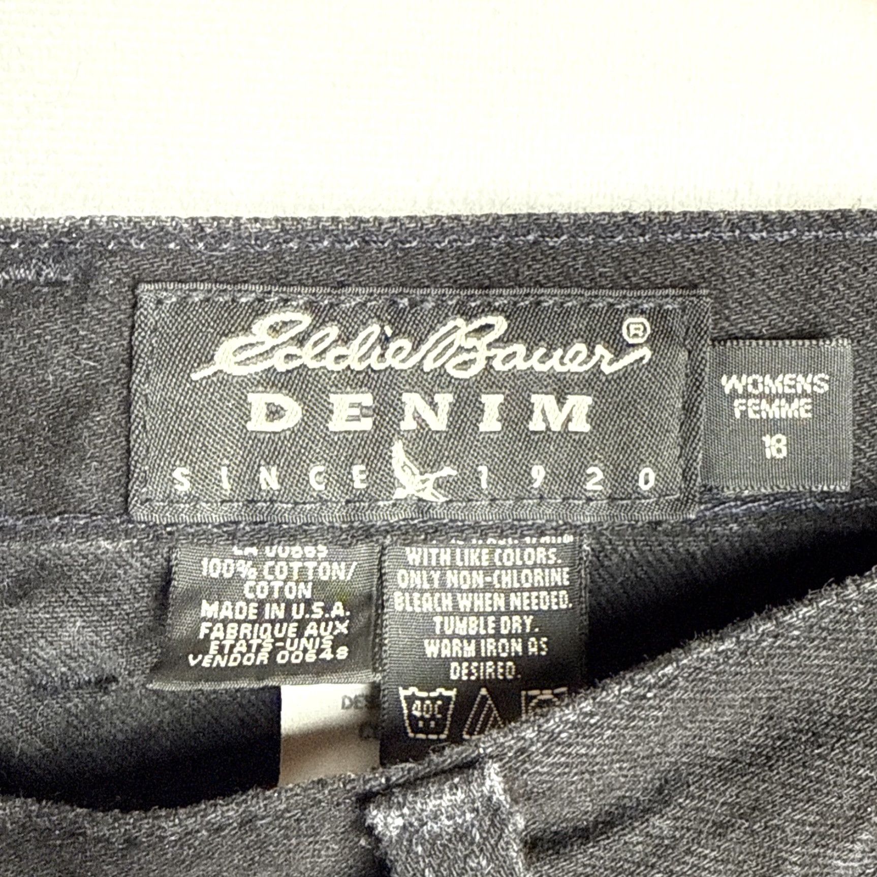 Eddie Bauer VINTAGE Eddie Bauer Jeans Women Black Low Rise 18 Plus Denim Straight 18 Women Size 40" / US 18 - 2 Thumbnail