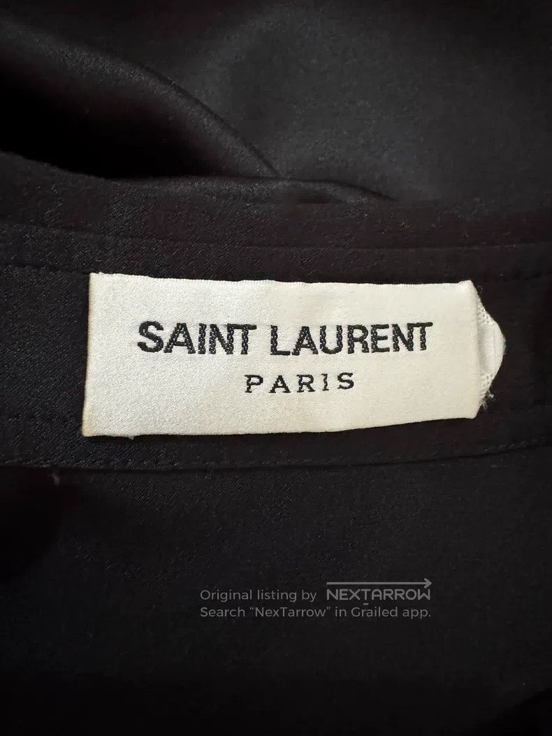 Saint Laurent Paris Saint Laurent Paris Mulberry Silk Black Warrior Deep V-Nec Size XS / US 0-2 / IT 36-38 - 6 Thumbnail