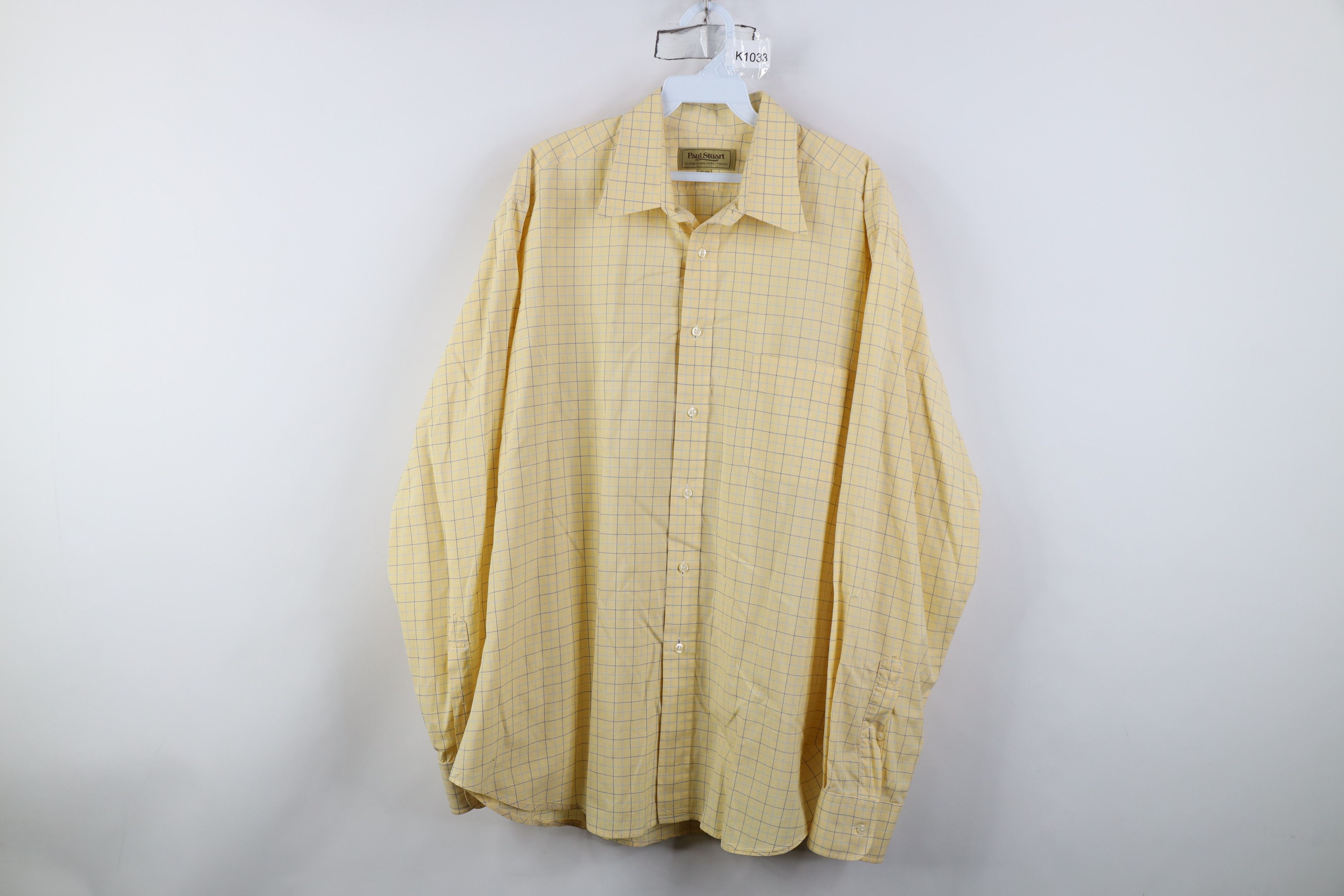 Paul Stuart Vintage Paul Stuart Button Shirt Yellow Plaid Cotton USA Size US M / EU 48-50 / 2 - 1 Thumbnail