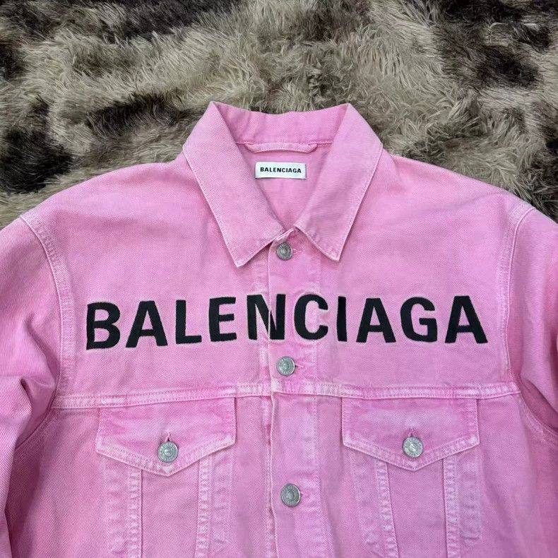 Balenciaga Balenciaga logo pink denim jacket-2506 Size US XS / EU 42 / 0 - 2 Thumbnail