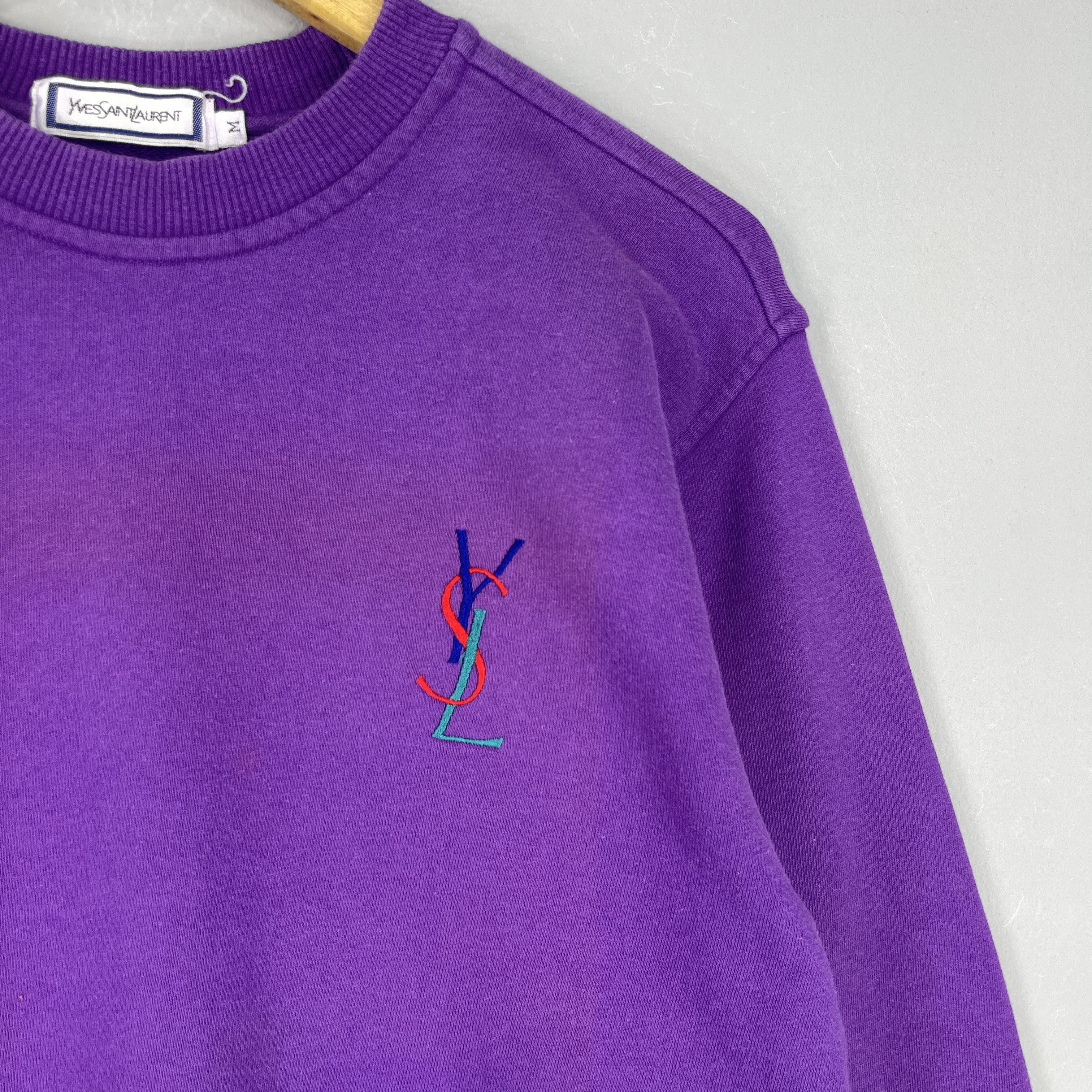 Yves Saint Laurent Vintage YVES SAINT LAURENT Sun Faded Sweatshirt Size US M / EU 48-50 / 2 - 2 Thumbnail