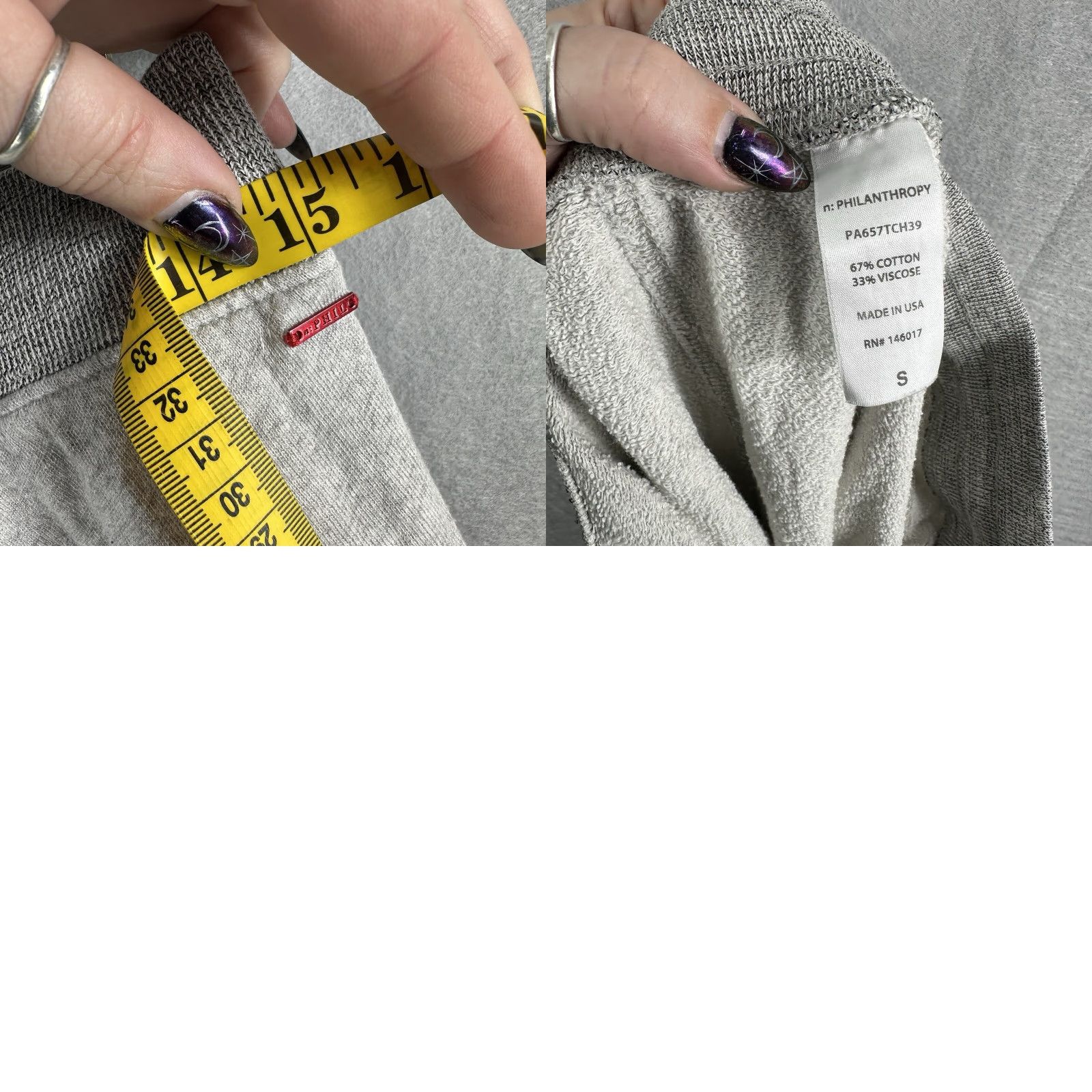 Vintage n: Philanthropy Jogger Pants Womens S Gray Preppy Style Tapered Pockets Tie Waist Size 28" / US 6 / IT 42 - 9 Thumbnail