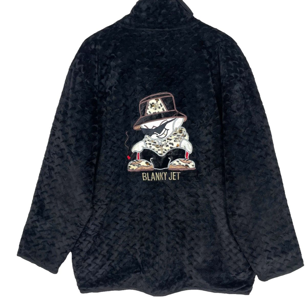 Cartoon Network Vintage Blanky Jet Cartoon Velvet Jacket Suede Black Size US XL / EU 56 / 4 - 1 Thumbnail