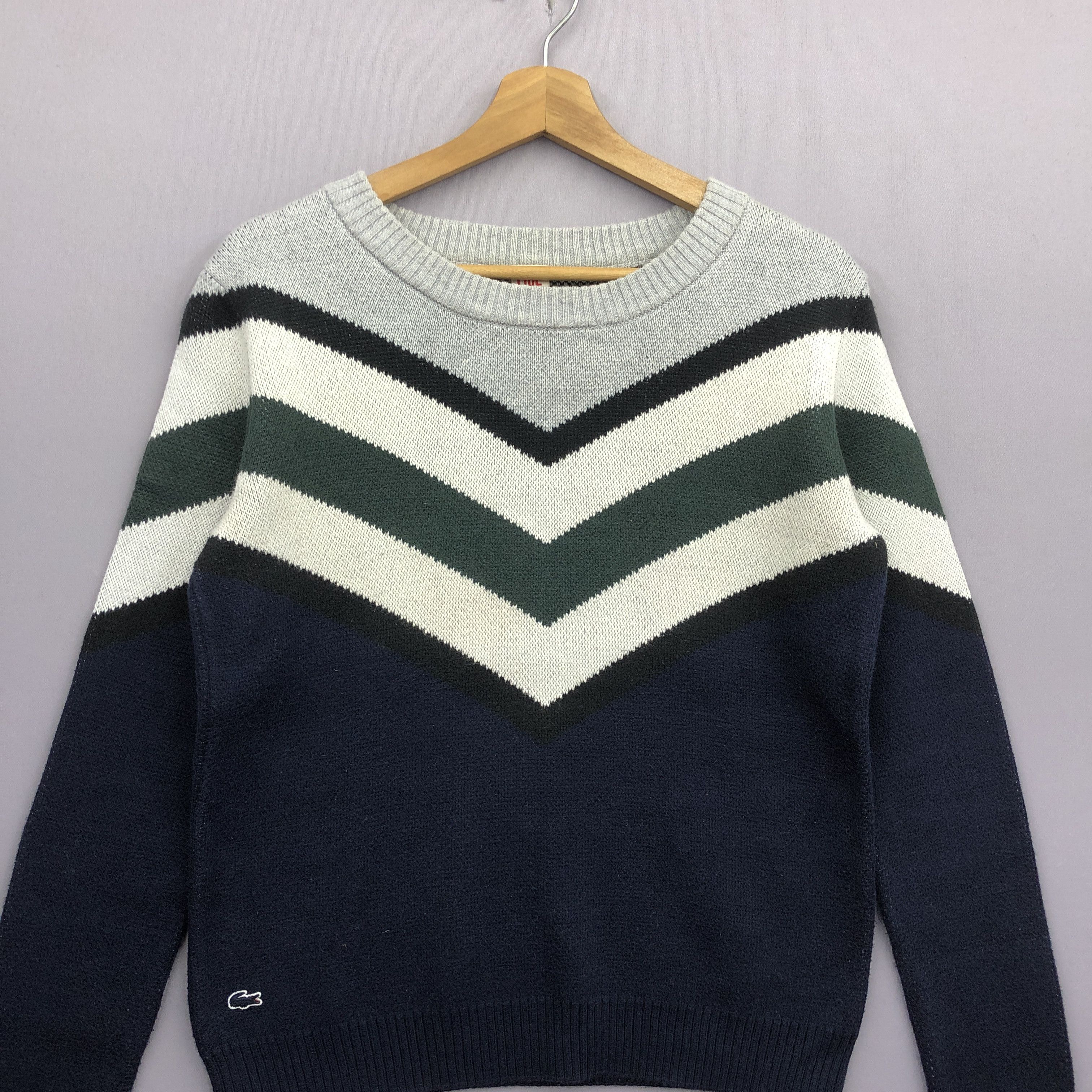 Lacoste × Vintage Vintage Lacoste Knit Sweater 90s Pattern Sweatshirt Jumper Size US S / EU 44-46 / 1 - 2 Thumbnail