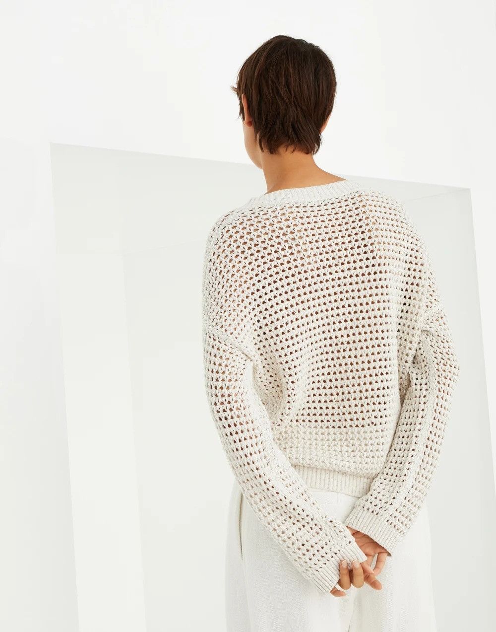 Brunello Cucinelli o1la1rc1a0425 Sweater in White Size XL / US 12-14 / IT 48-50 - 2 Thumbnail