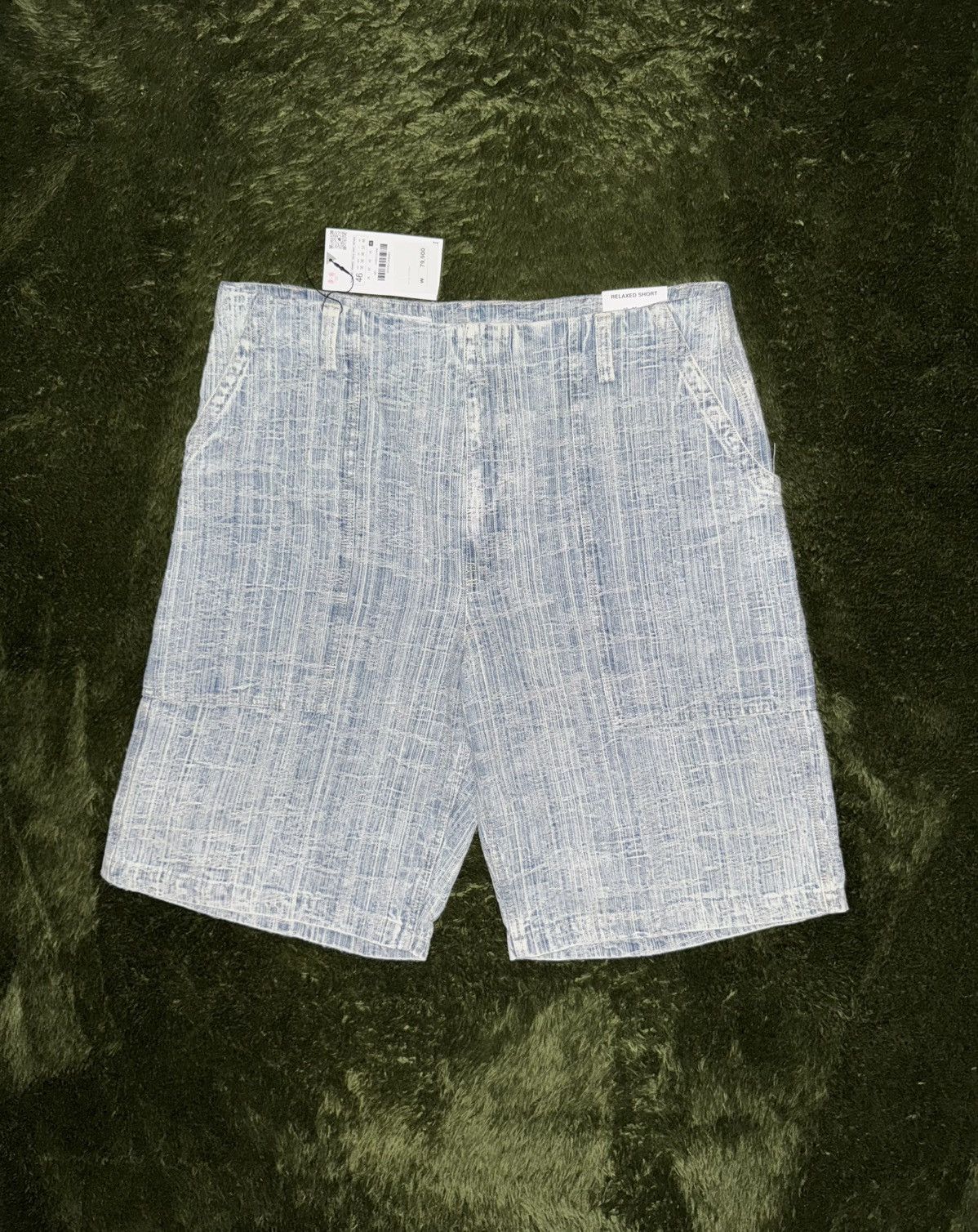 Zara [36] ZARA Relaxed Jacquard Bermuda Denim Pants Light Indigo Size US 36 / EU 52 - 1 Thumbnail