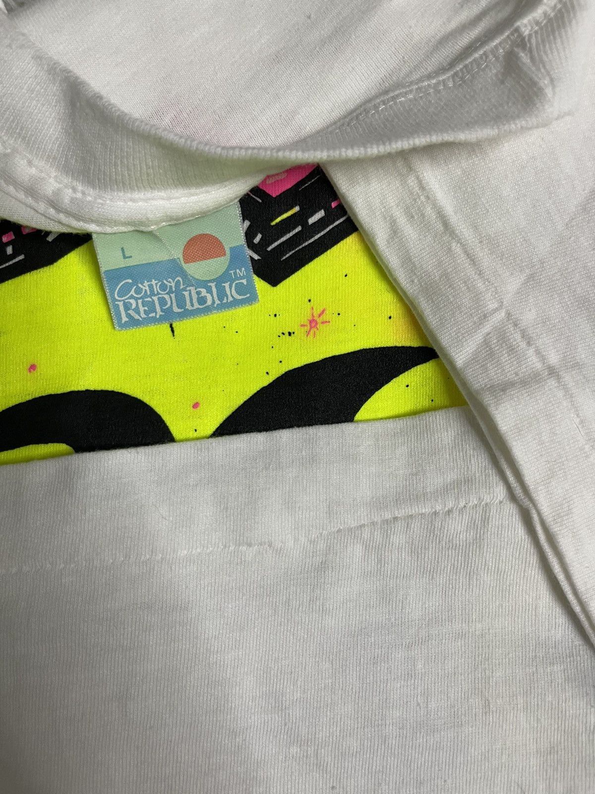 Vintage VINTAGE 1990 CHOICE DUDE Neon Graphic Tee Surf Skate Cartoon Size US L / EU 52-54 / 3 - 5 Thumbnail