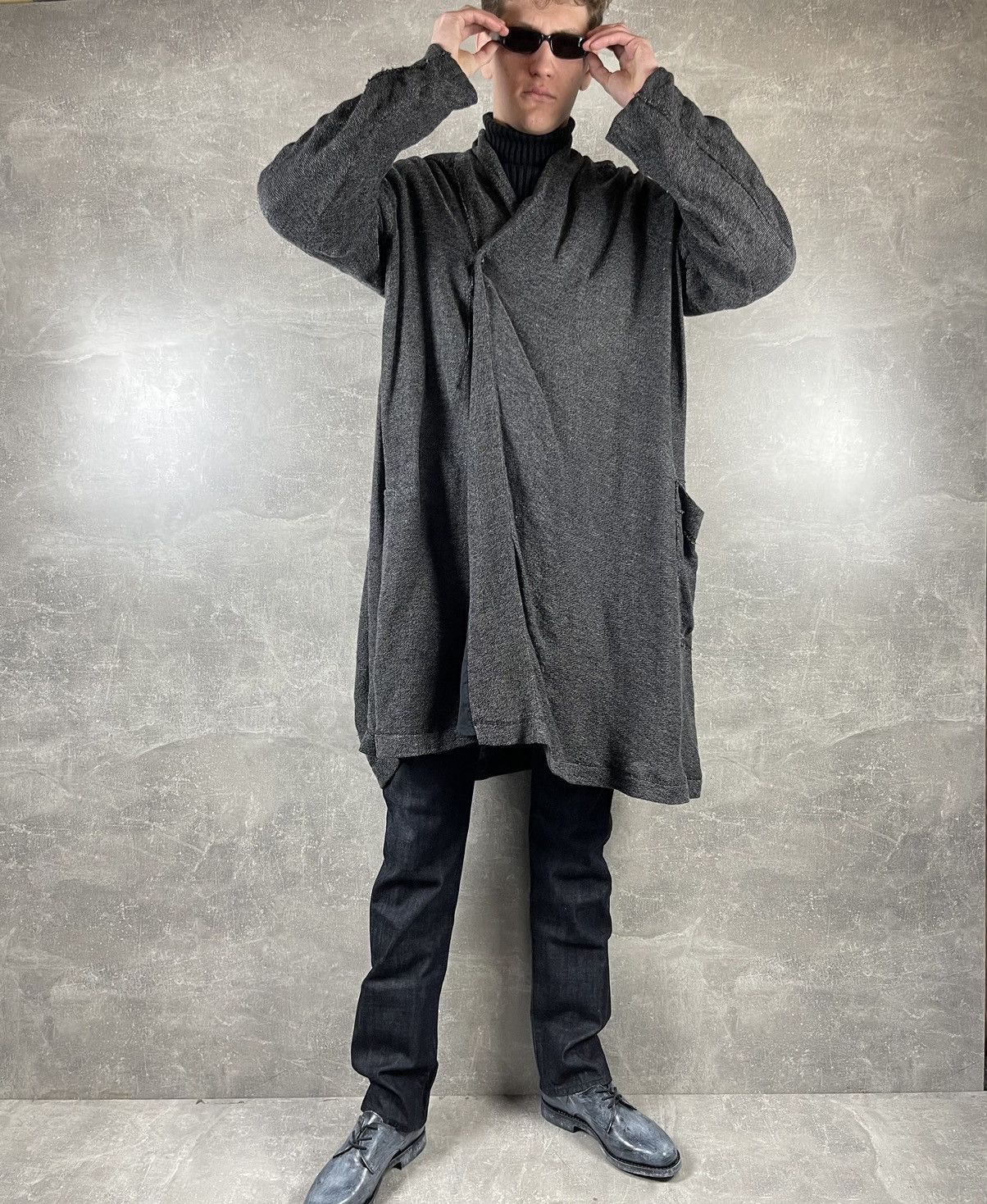 Lost & Found Ria Dunn × Ma+ Lost Found Ria Dunn Rare Italian Avant Garde Linen Cape Coat Size M / US 6-8 / IT 42-44 - 3 Thumbnail