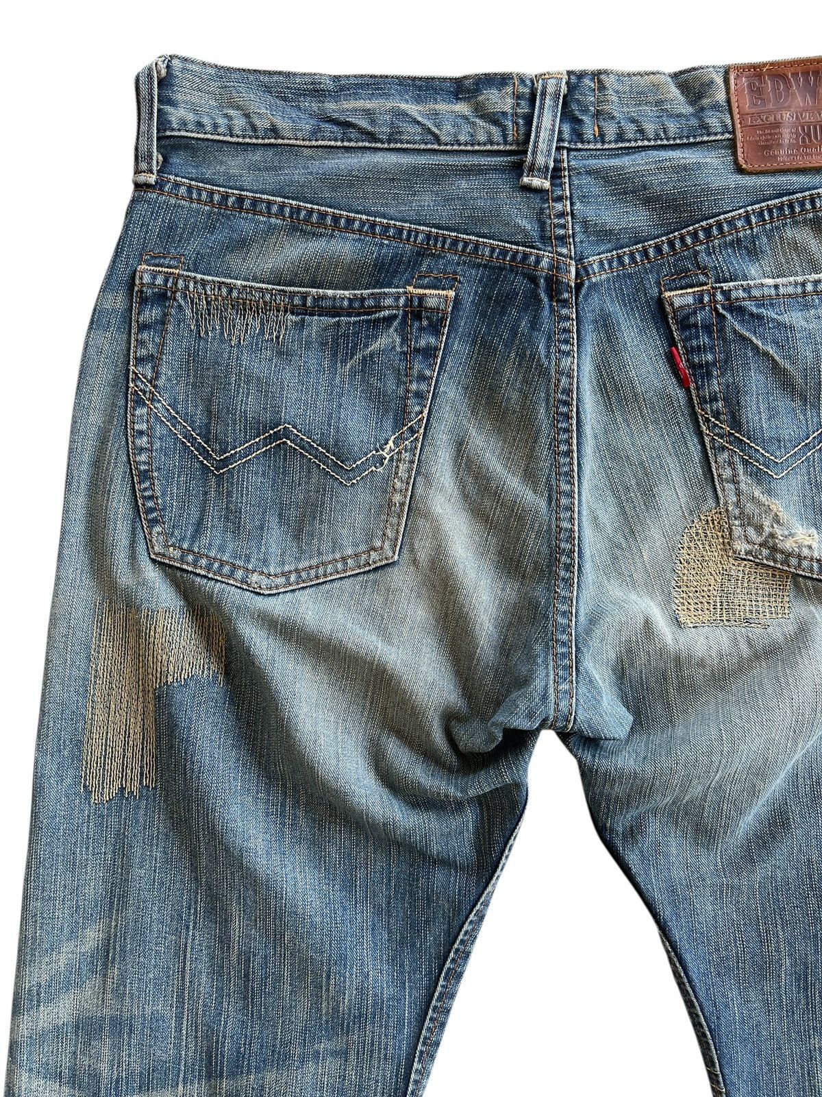 Japanese Brand Vintage Edwin Sashiko Boro Patchwork Distressed Denim Size US 35 - 11 Thumbnail