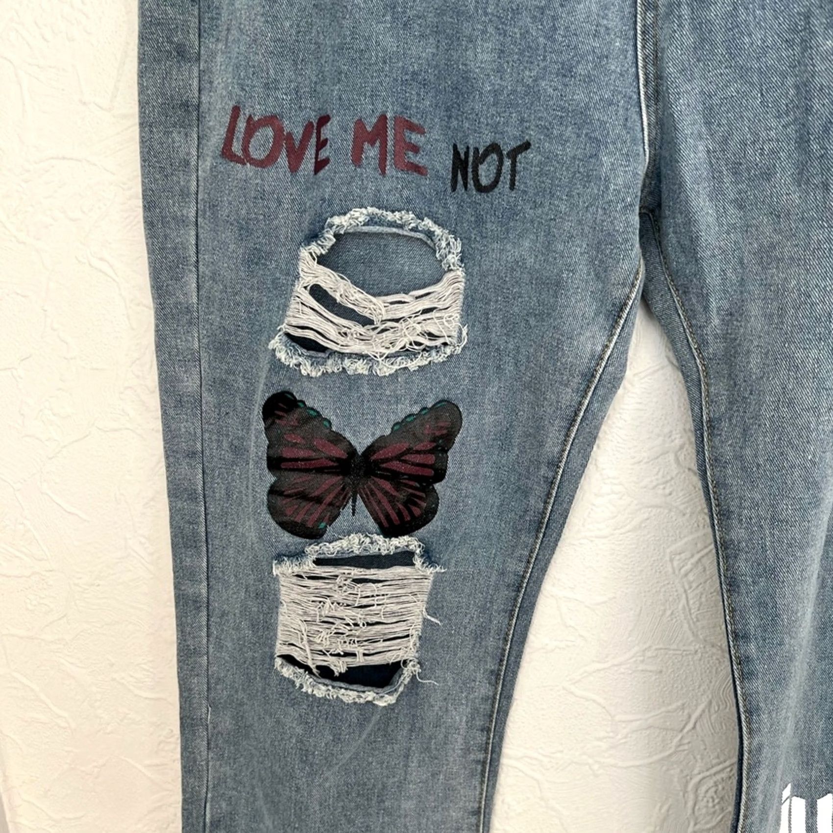Vintage MENS GRAPHIC PAINTED JEANS STREETWEAR LOOSE FIT 38X30 BLUE 38 Mens Wide-Leg Jeans Size US 38 / EU 54 - 3 Thumbnail