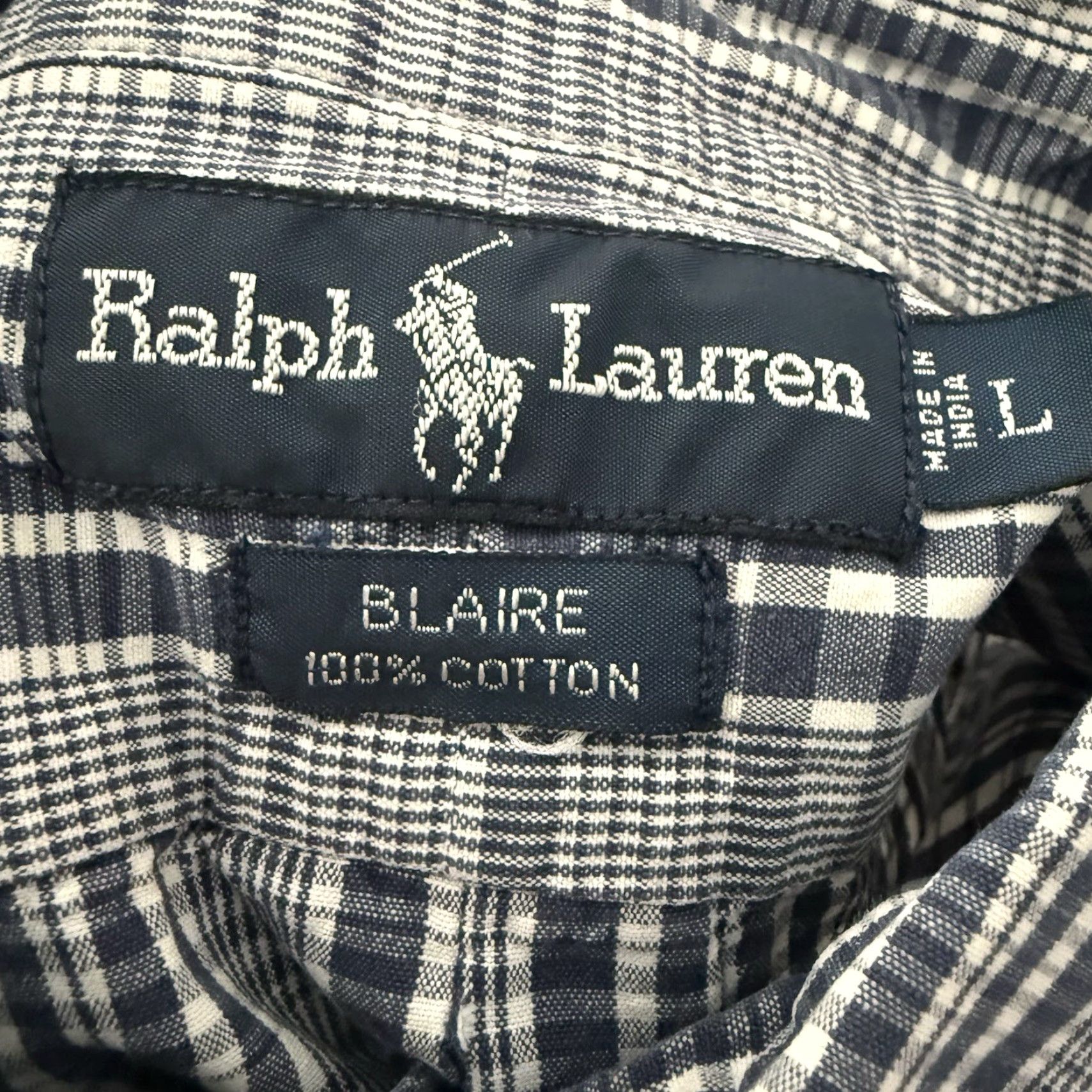 Ralph Lauren Ralph Lauren Shirt Mens Large Short Sleeve Blue Plaid Button-Down Blaire Cotton Embroidered Classic Preppy Size US L / EU 52-54 / 3 - 4 Thumbnail