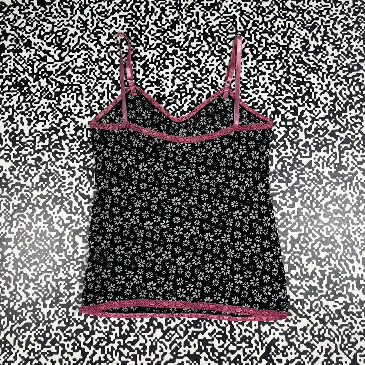 Vintage Vintage Y2K Sexy Mesh Floral Monogram Flower Print Tank Top Size S / US 4 / IT 40 - 9 Thumbnail