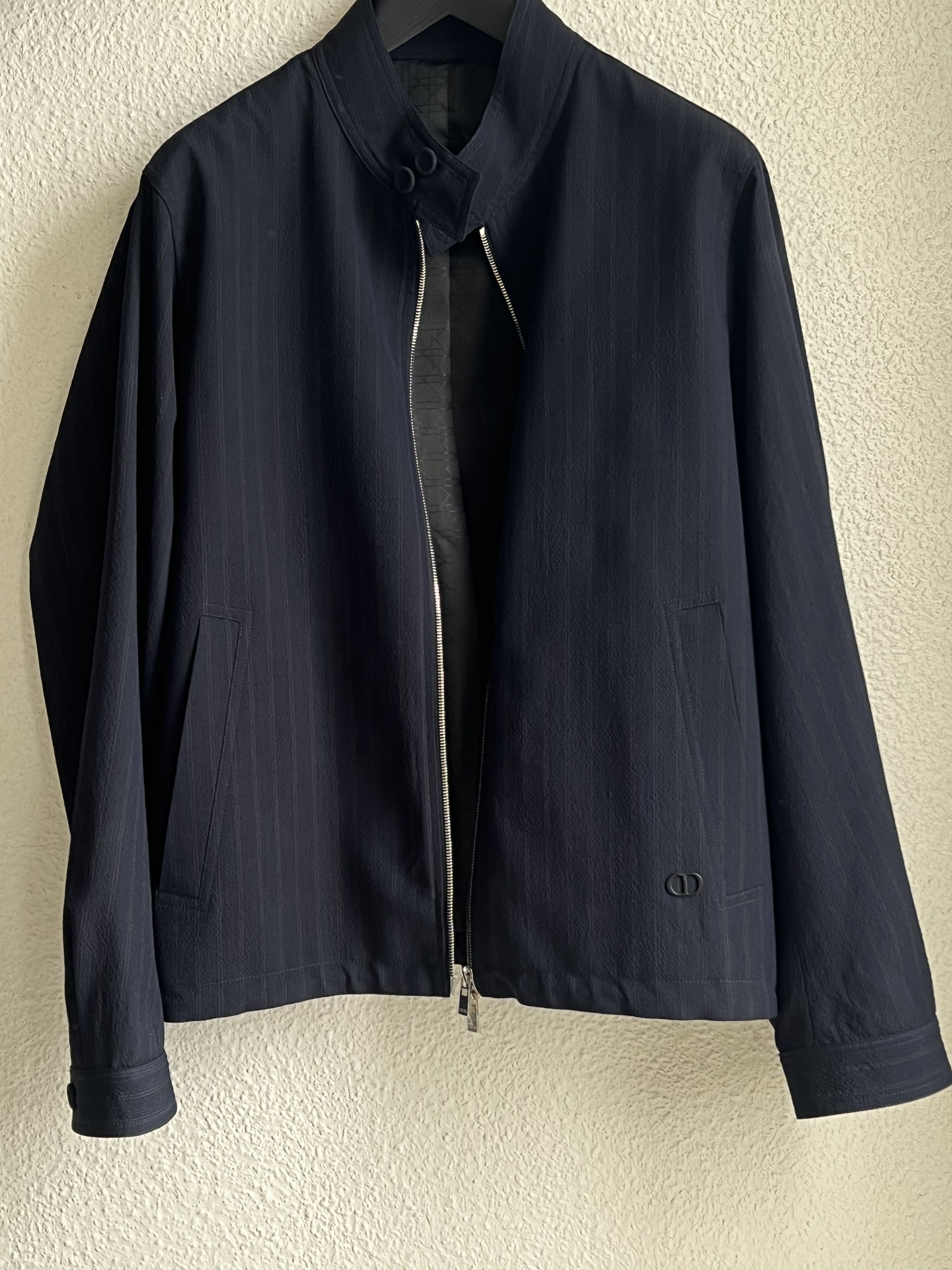 image of Dior Light Mid Season Jacket in Dark Blue, Men's (Size Large)