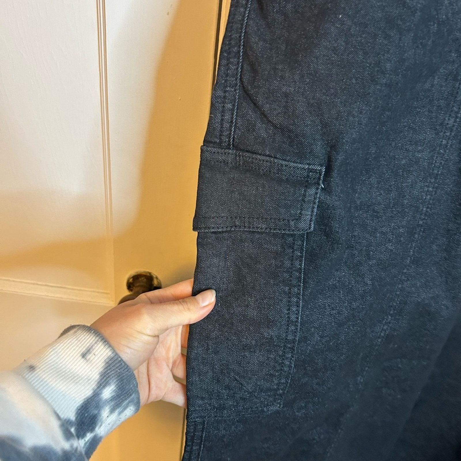 Other Nwt Lane Bryant Black Denim Straight Leg Cargo Pants Size 42" / US 20 - 7 Thumbnail