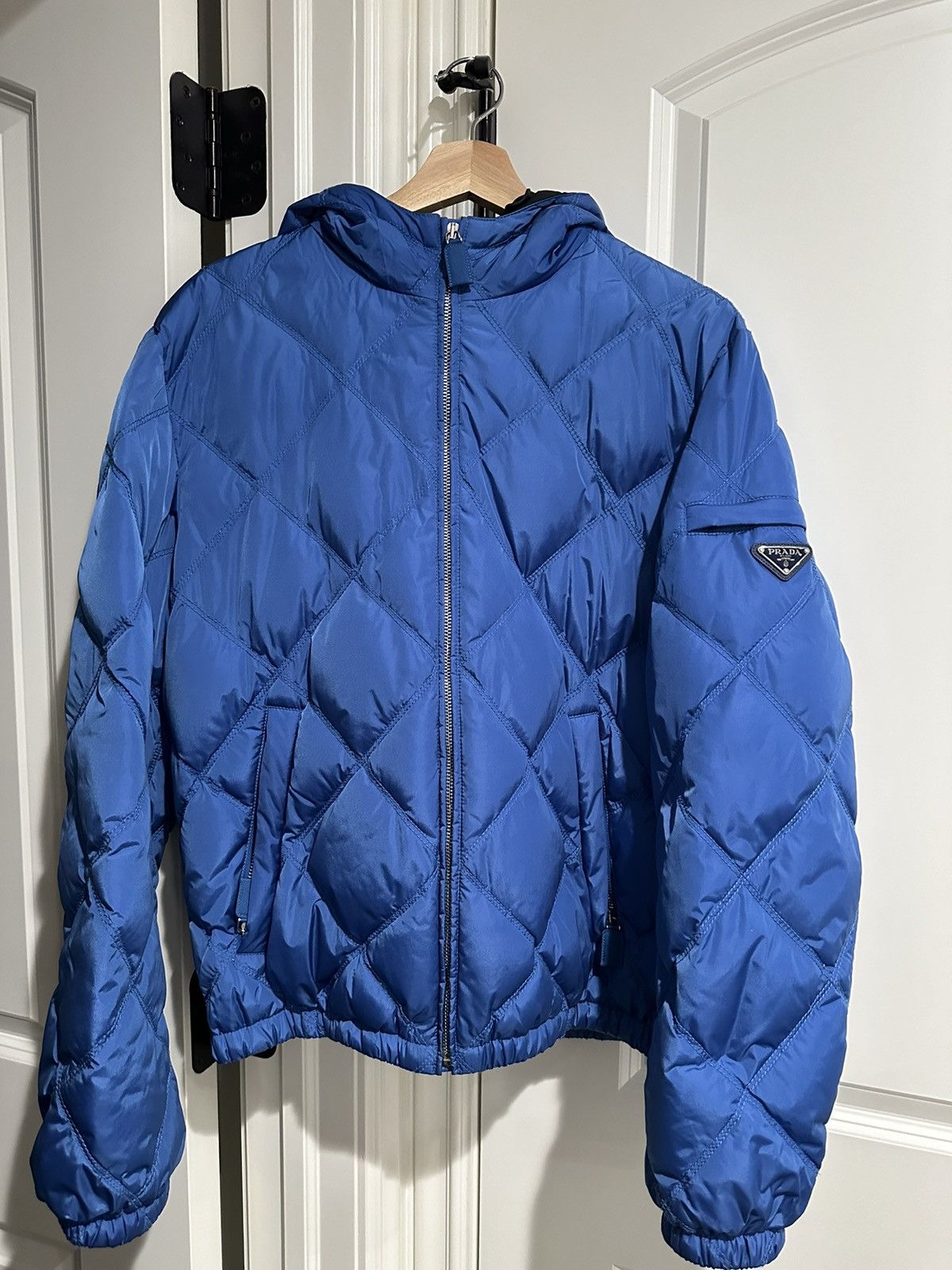 Image of Prada Down Jacket In Blue, Men's (Size Small)