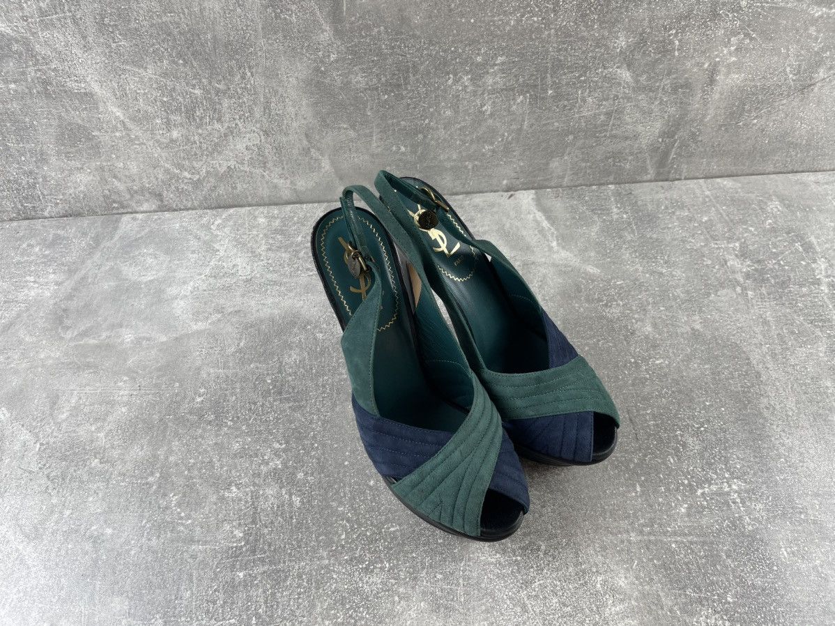 Yves Saint Laurent Yves Saint Laurent 00s Platform Slingback Heels Suede Shoes Size US 8 / IT 38 - 3 Thumbnail