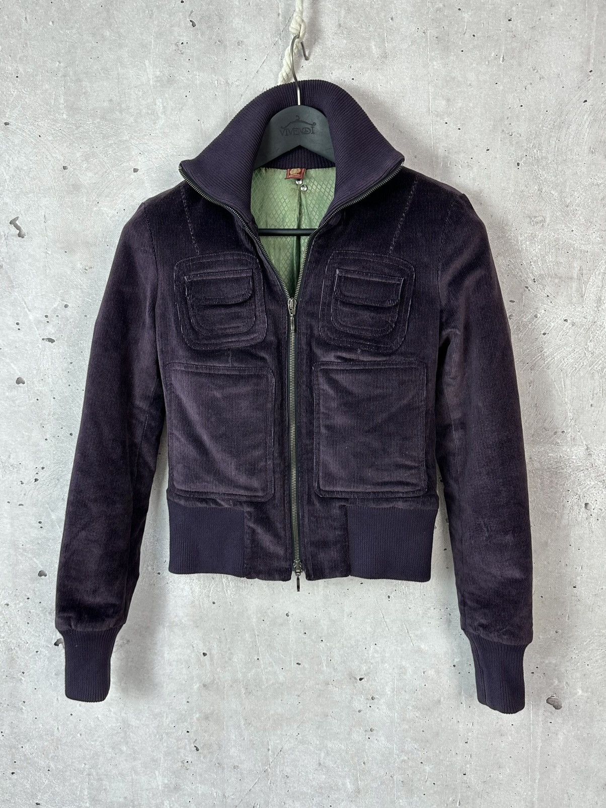 Dondup Dondup Corduroy Eggplant Multipocket Zip Women’s Jacket Size S / US 4 / IT 40 - 1 Thumbnail