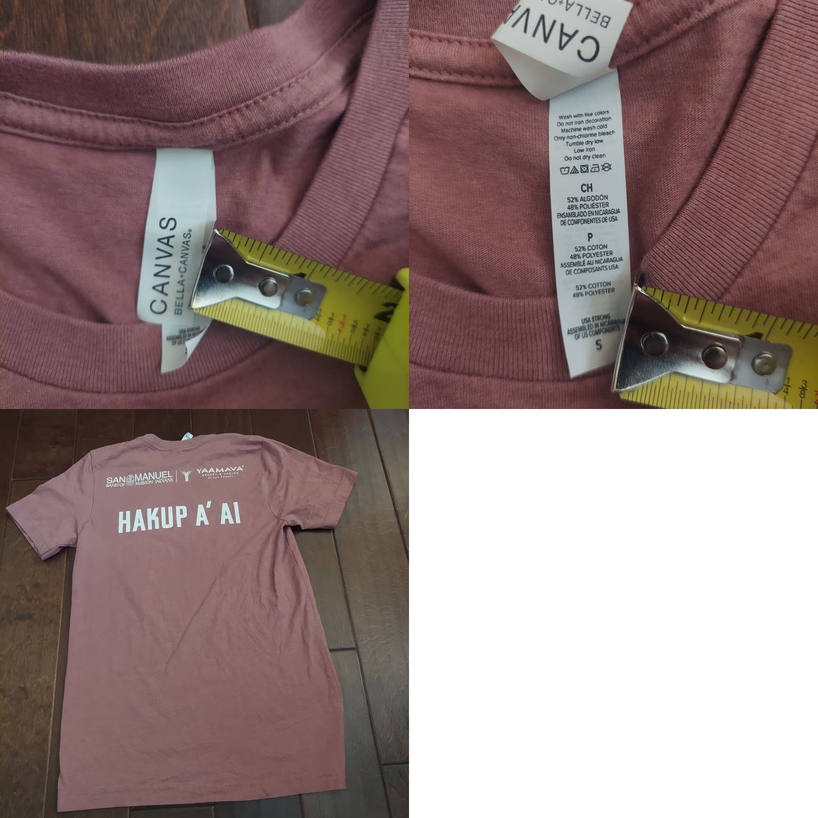 Vintage Bella Canvas Women's T-Shirt San Manuel Hakup A' AL Spring Celebration - Size S Red Crew Neck Short Sleeve Cotton Polyester Regular Shirt Womens Size S / US 4 / IT 40 - 9 Thumbnail