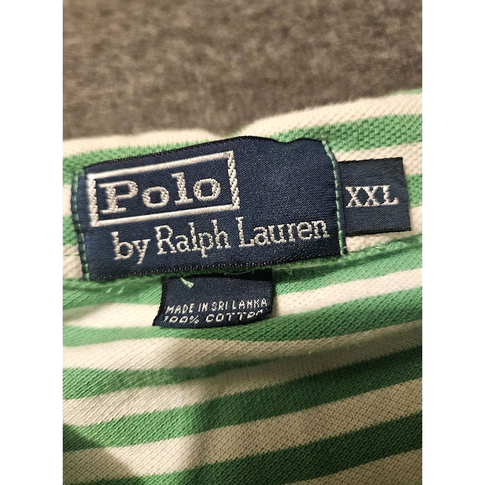 Polo Ralph Lauren VINTAGE Polo Ralph Lauren Polo Shirt Mens 2XL Green Striped Preppy Logo Embroidered Short Sleeve Collared Shirt Size US XXL / EU 58 / 5 - 2 Thumbnail