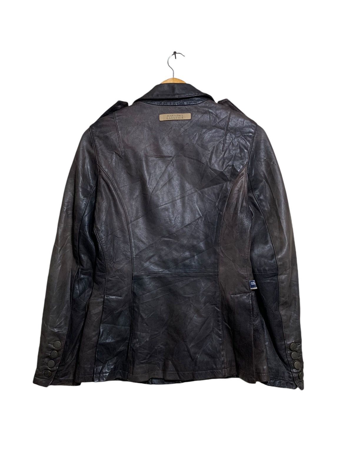 Jean Paul Gaultier 🔥J.P.G LEATHER JACKETS DARK BROWN Size M / US 6-8 / IT 42-44 - 6 Thumbnail