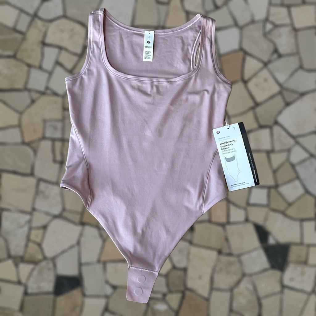 Lululemon Lululemon Bodysuit Women’s Small Square Neck Sleeveless Wundermost Nulu Pink Light Support Snap Hats? Size S / US 4 / IT 40 - 1 Thumbnail