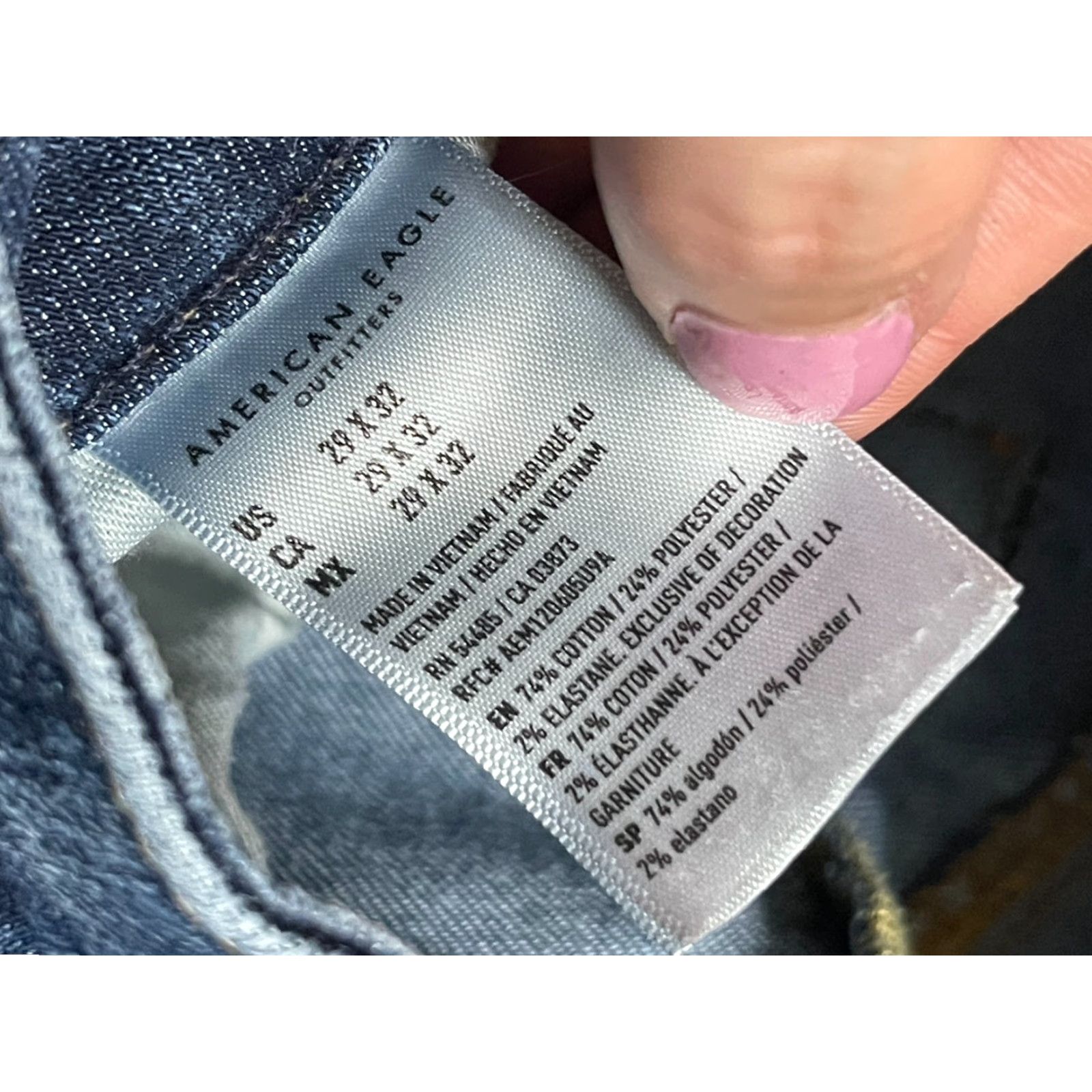 American Eagle Outfitters American Eagle Jeans Womens Size 29x32 Blue Denim Athletic Fit Straight Leg Regular 5-Pocket Size 29" - 6 Thumbnail