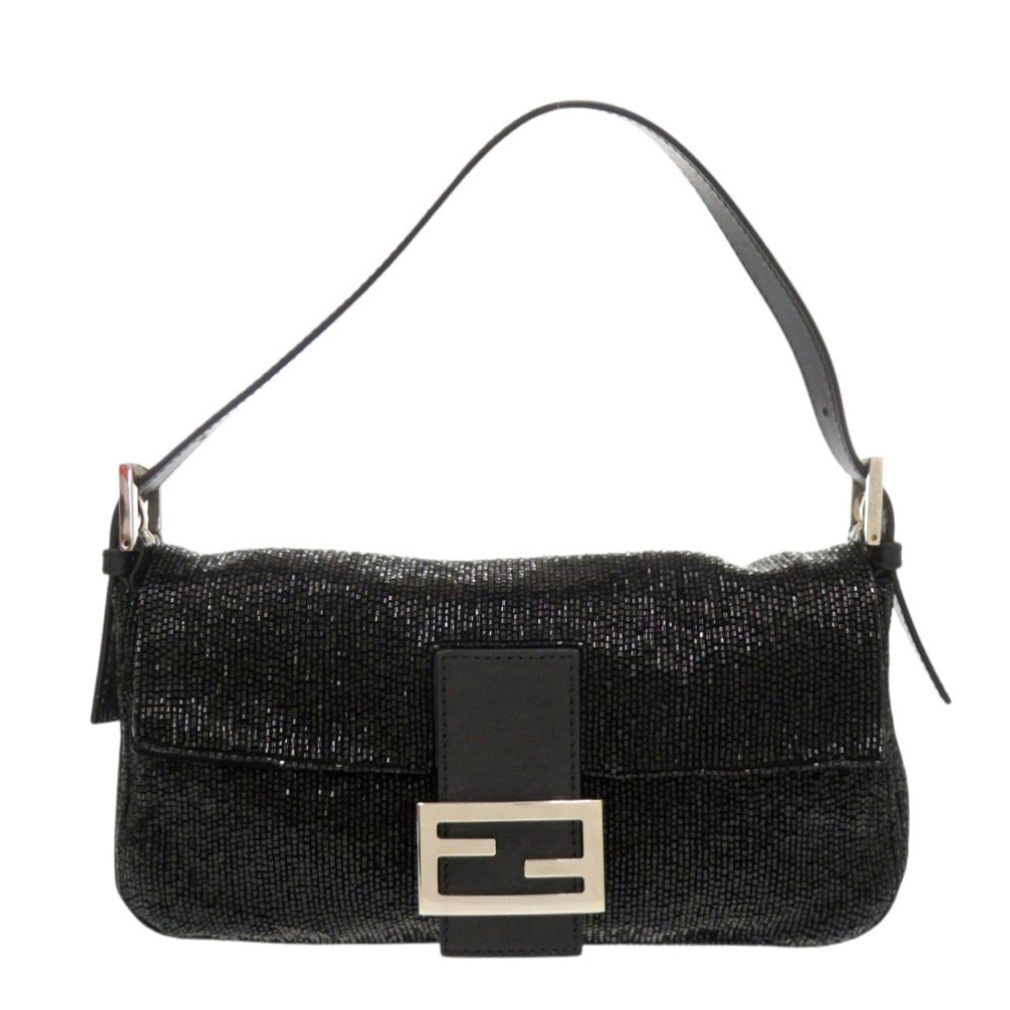 Fendi Excellent condition Fendi Mamma Bucket 8BR600 beaded leather black handbag 0444FENDI Size ONE SIZE - 1 Thumbnail