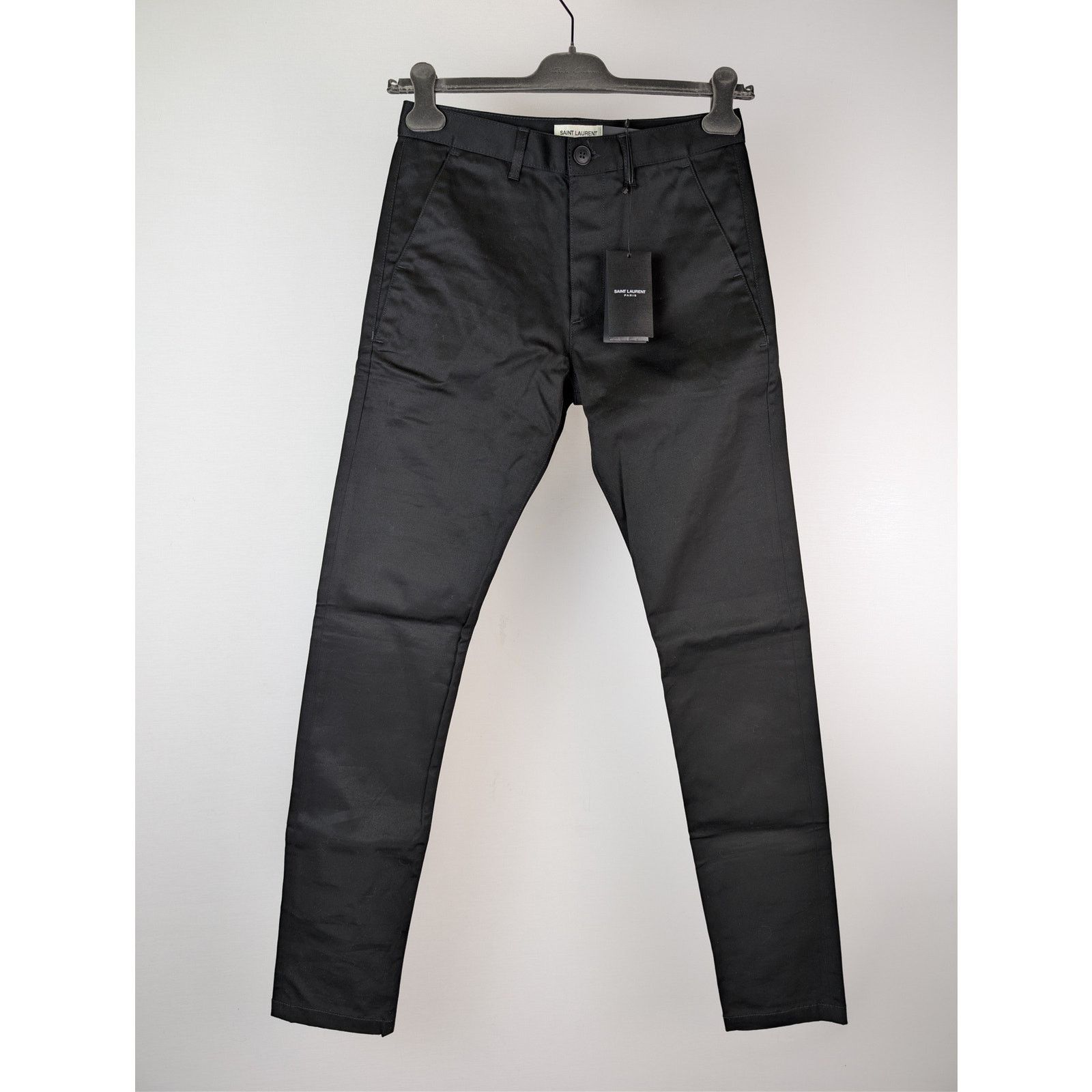 Saint Laurent Paris o1rshd1 Chinos Jeans in Black Raw Size US 29 - 2 Thumbnail