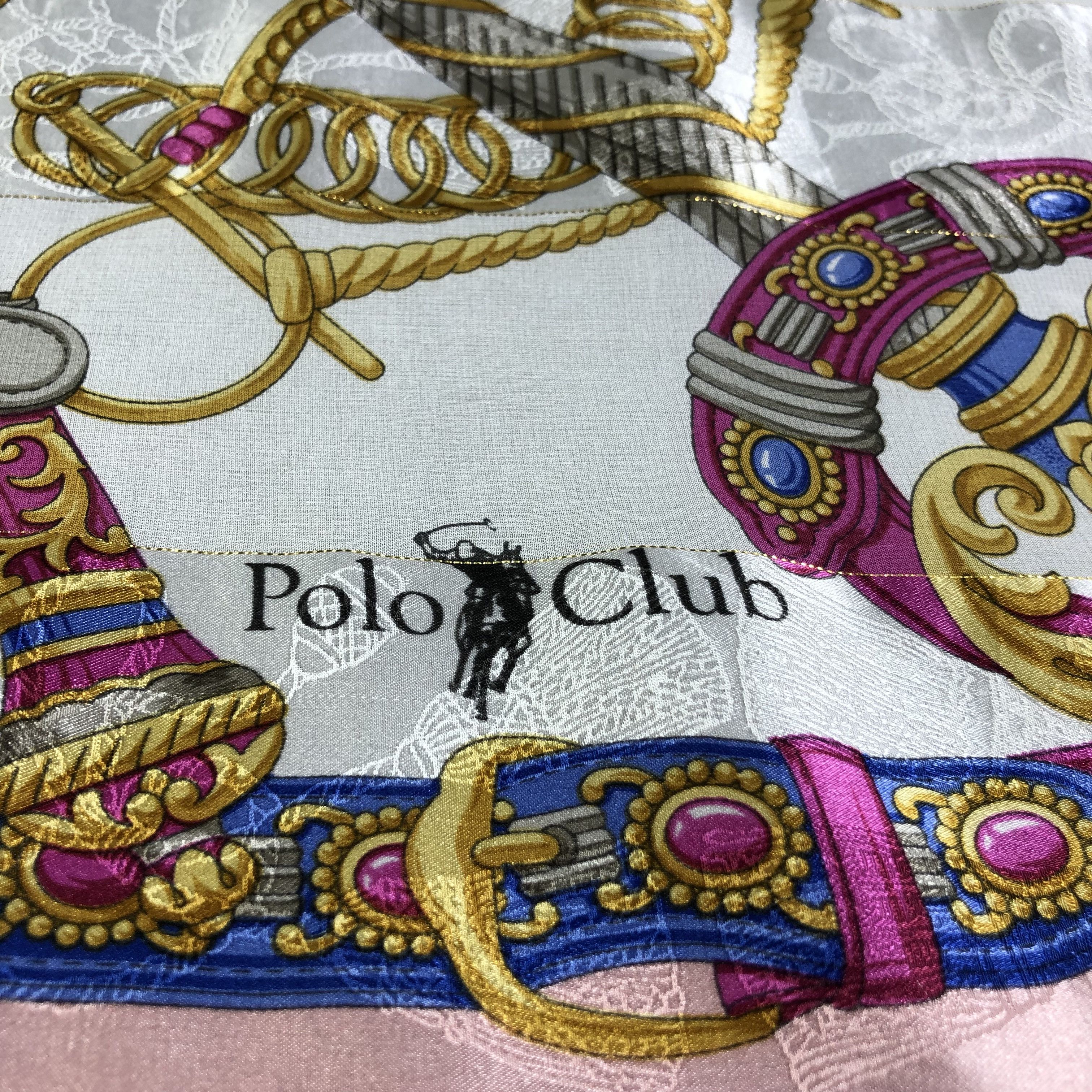 Vintage Polo Club Luxury Silk Scarf M792 Size ONE SIZE - 3 Thumbnail