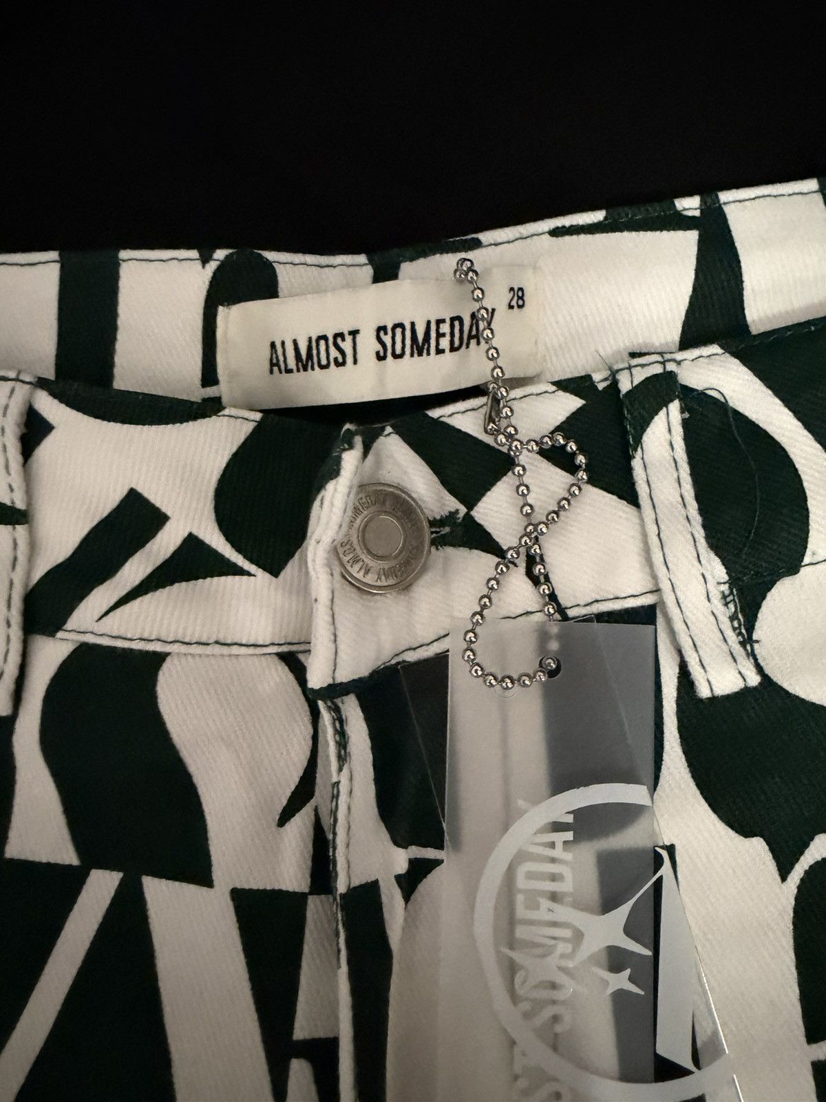 Other Almost Someday Harmony Flare Pants, Green/White, Size 28 NWT Size US 28 / EU 44 - 4 Thumbnail