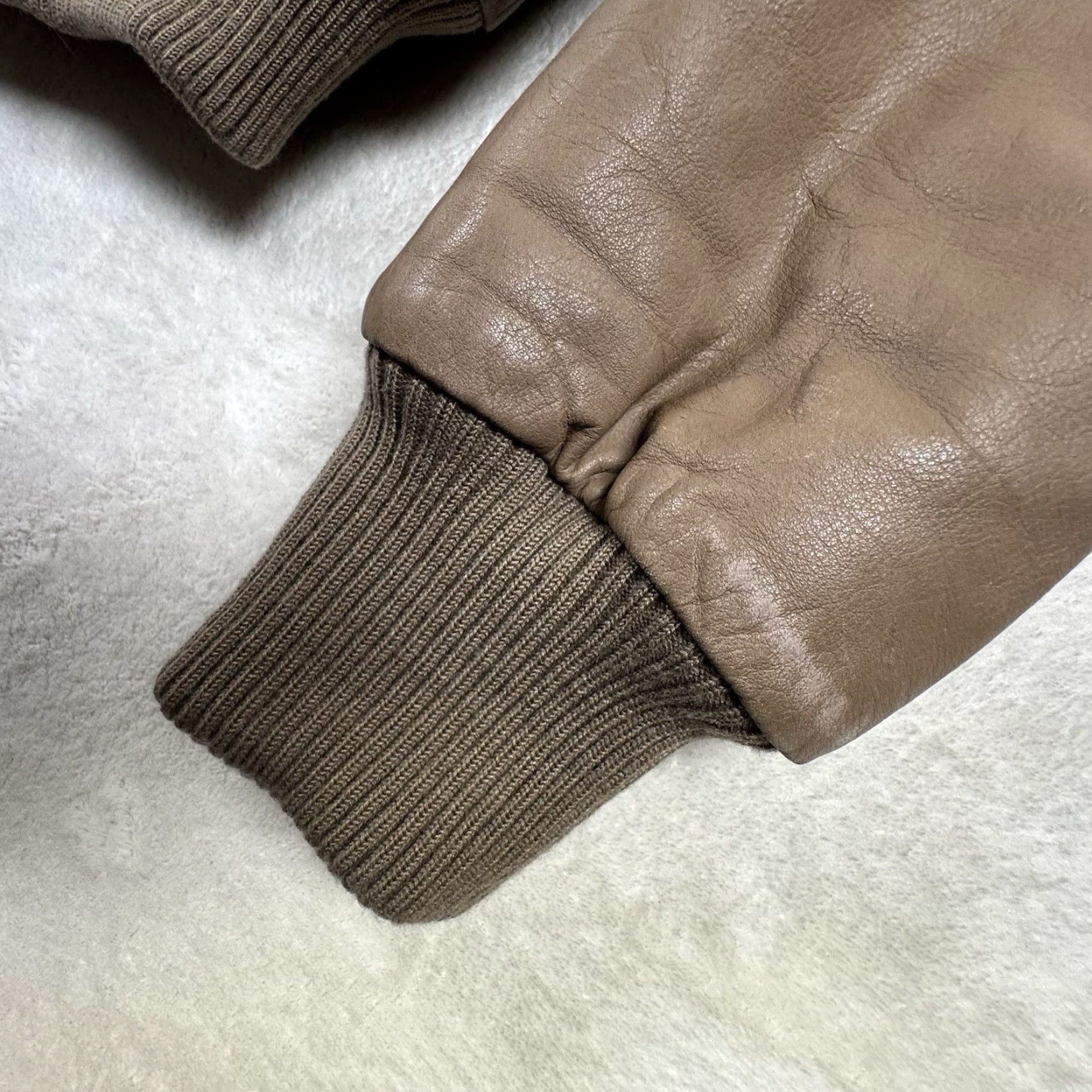 Vintage VINTAGE Patrick James Leather Jacket Mens Jacket Bomber Beig e Tan Brown Sable M Zip Collared Thin? Size US M / EU 48-50 / 2 - 5 Thumbnail