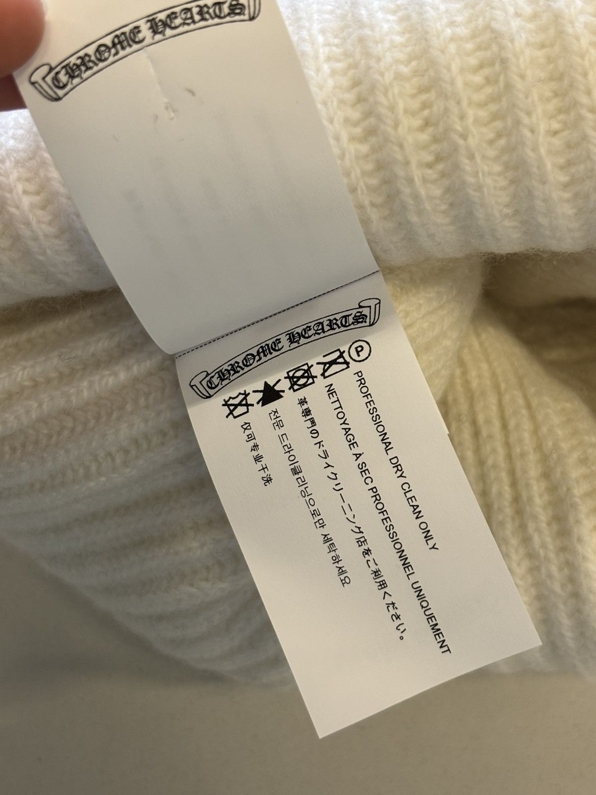 Chrome Hearts Big daddy white cashmere beanie Size ONE SIZE - 5 Thumbnail