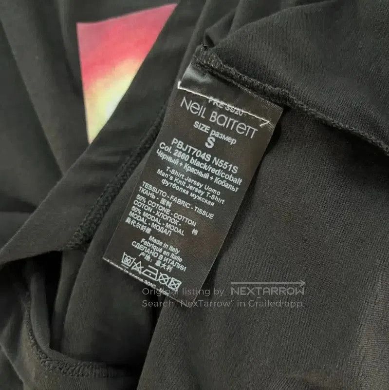 Neil Barrett NeIL Barrett Black Cotton Graphic Short Sleeve T-Shirt . Size US S / EU 44-46 / 1 - 7 Thumbnail