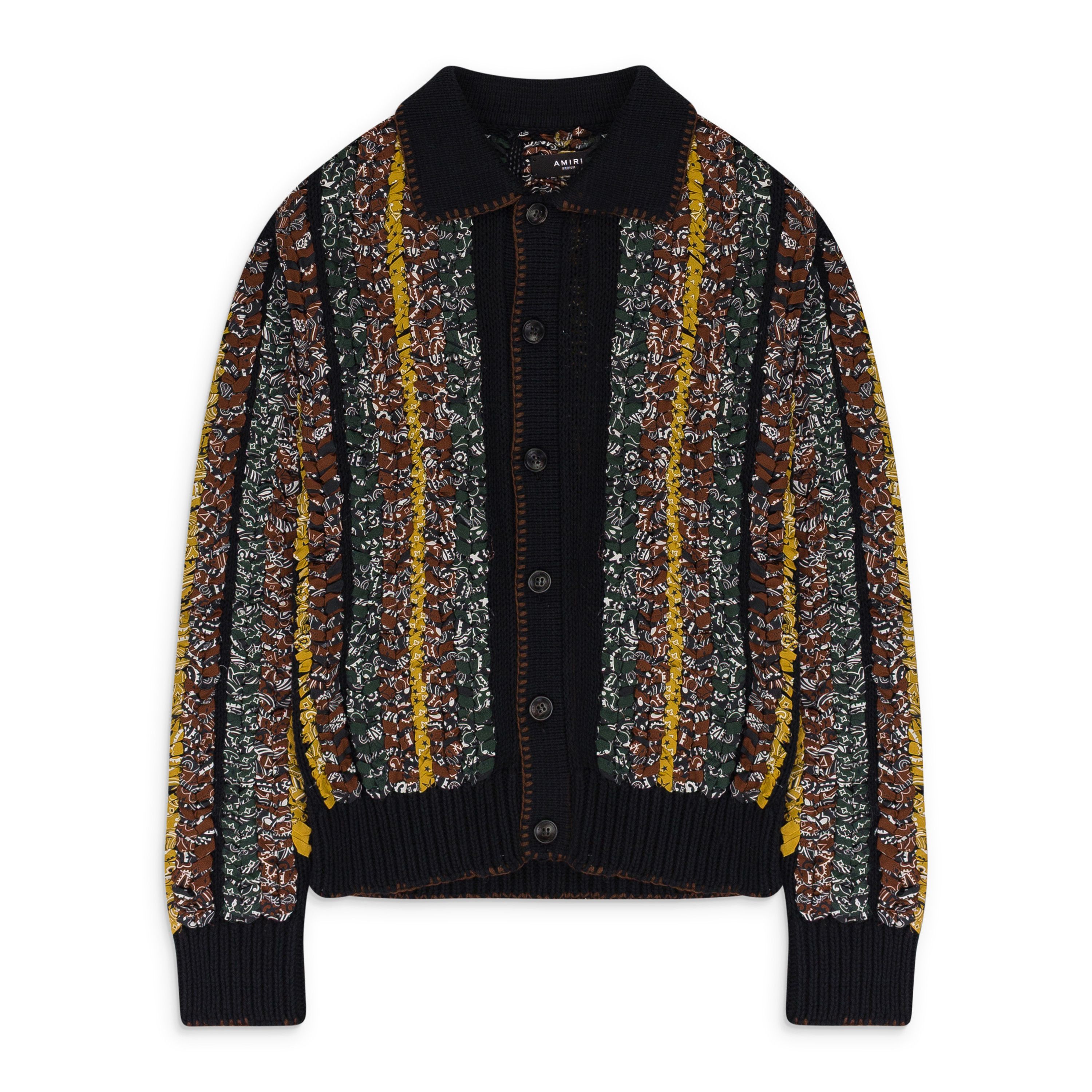 Amiri BLACK BRAIDED BANDANA BUTTON-UP SHIRTS SIZE M Size US M / EU 48-50 / 2 - 1 Thumbnail