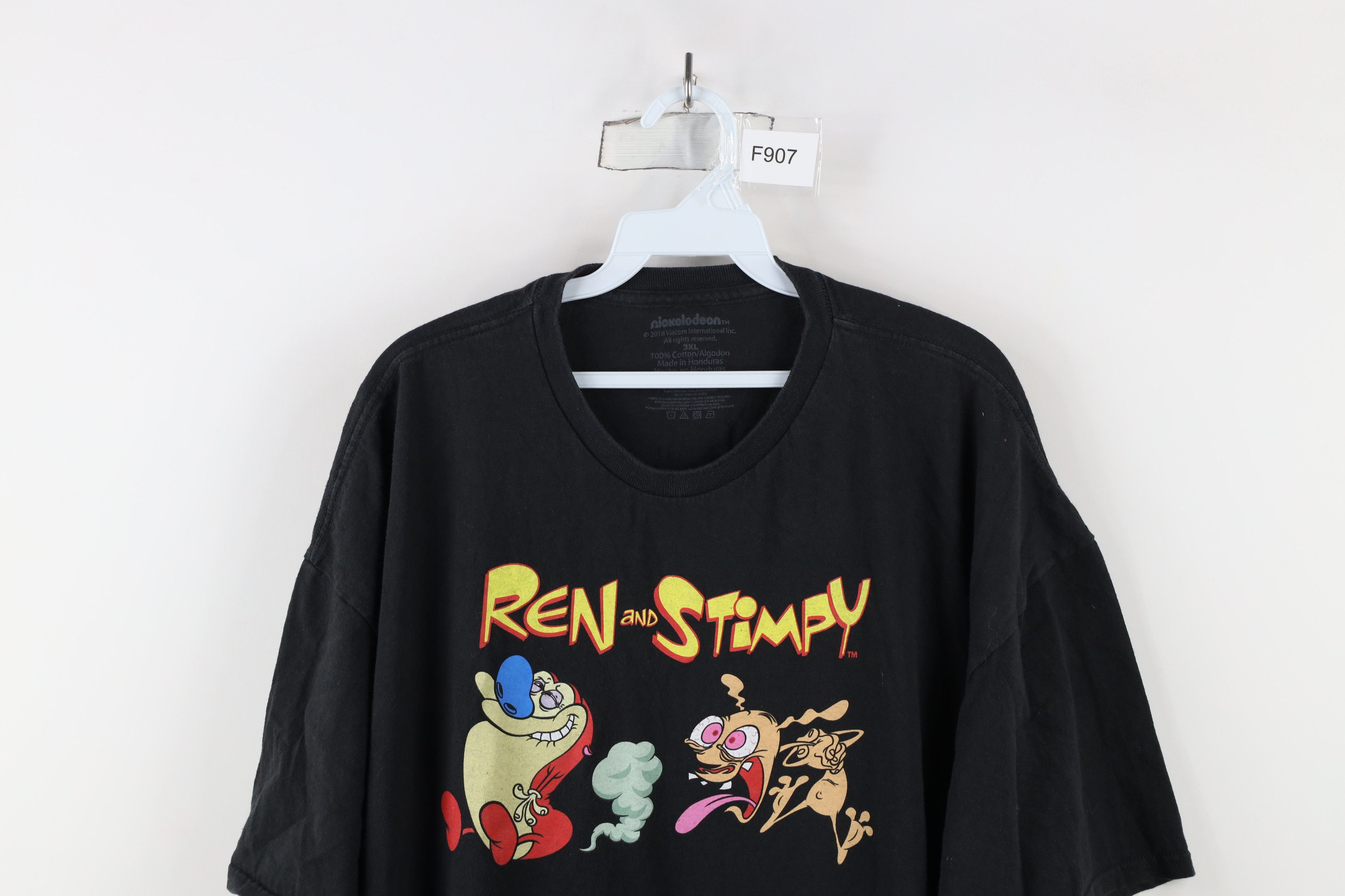 Vintage Retro Y2K Nickelodeon Spell Ren and Stimpy Cartoon T-Shirt Size US XXL / EU 58 / 5 - 2 Thumbnail