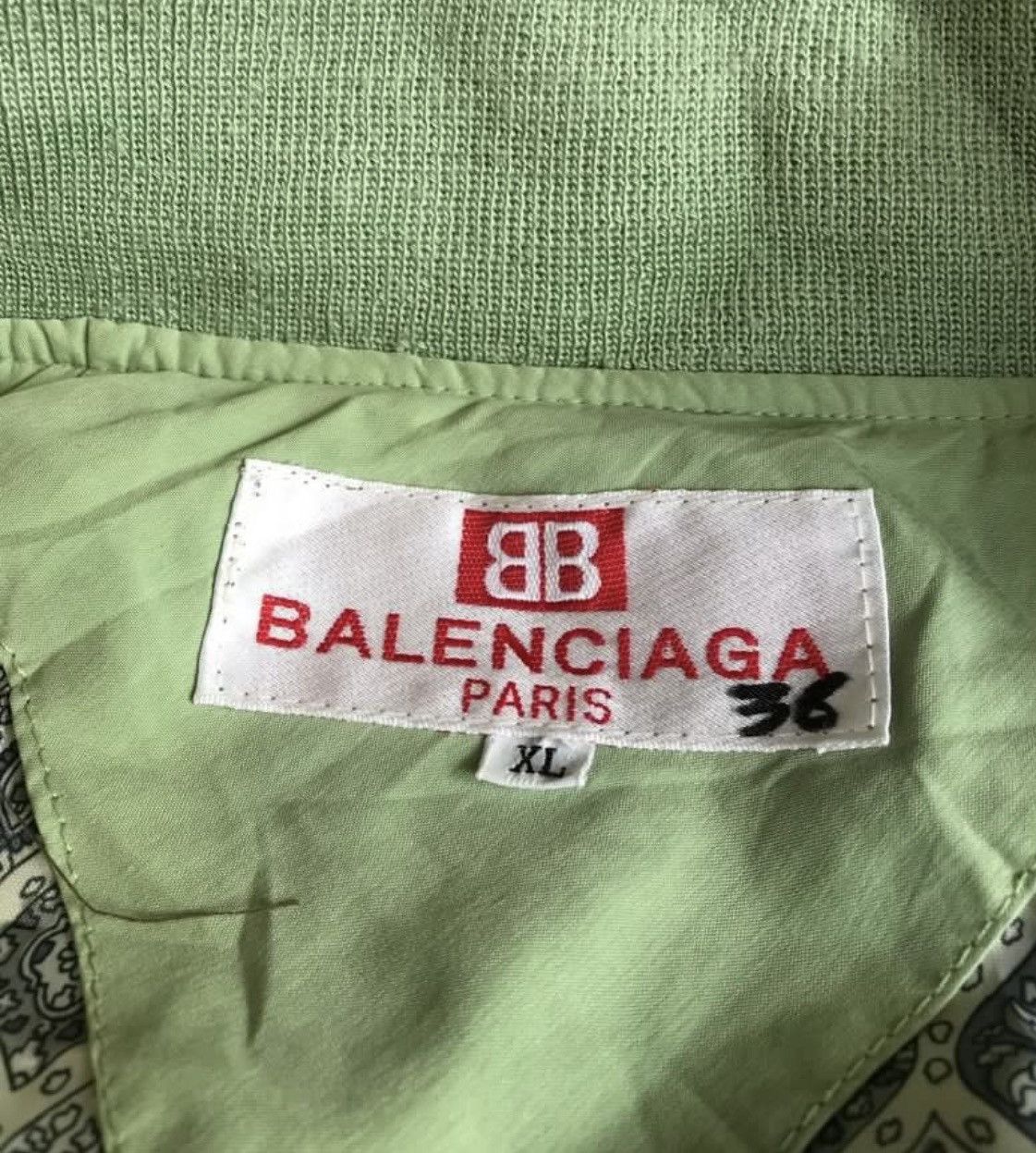 Balenciaga Vintage Balenciaga BB Paris Lime Green Jacket Size US XL / EU 56 / 4 - 4 Thumbnail