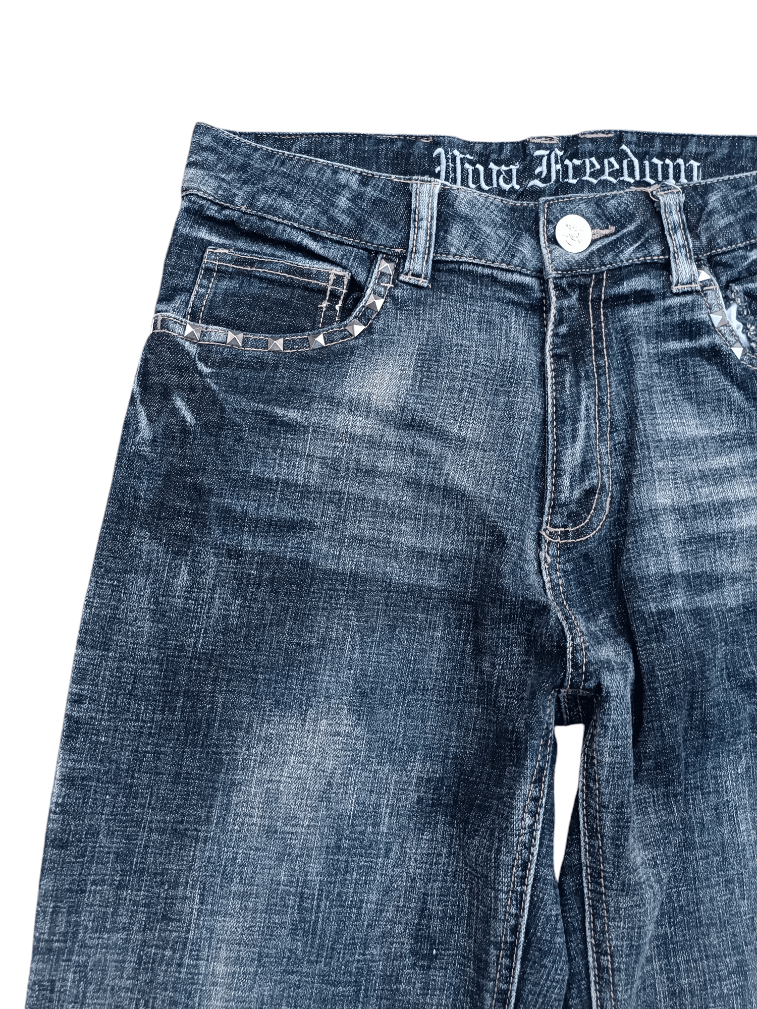 Hysteric Glamour × Japanese Brand × Seditionaries 🔥SICK🔥 SEDITIONARIES SKULL PATCHWORK STUD JEANS Size US 30 / EU 46 - 2 Thumbnail