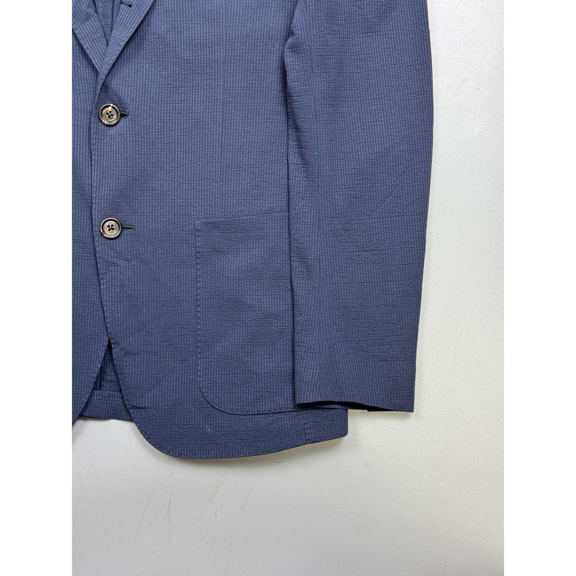 Eleven Paris Eleventy Paris Cotton Blend Seersucker Blazer (Y1287) Size 38R - 2 Thumbnail