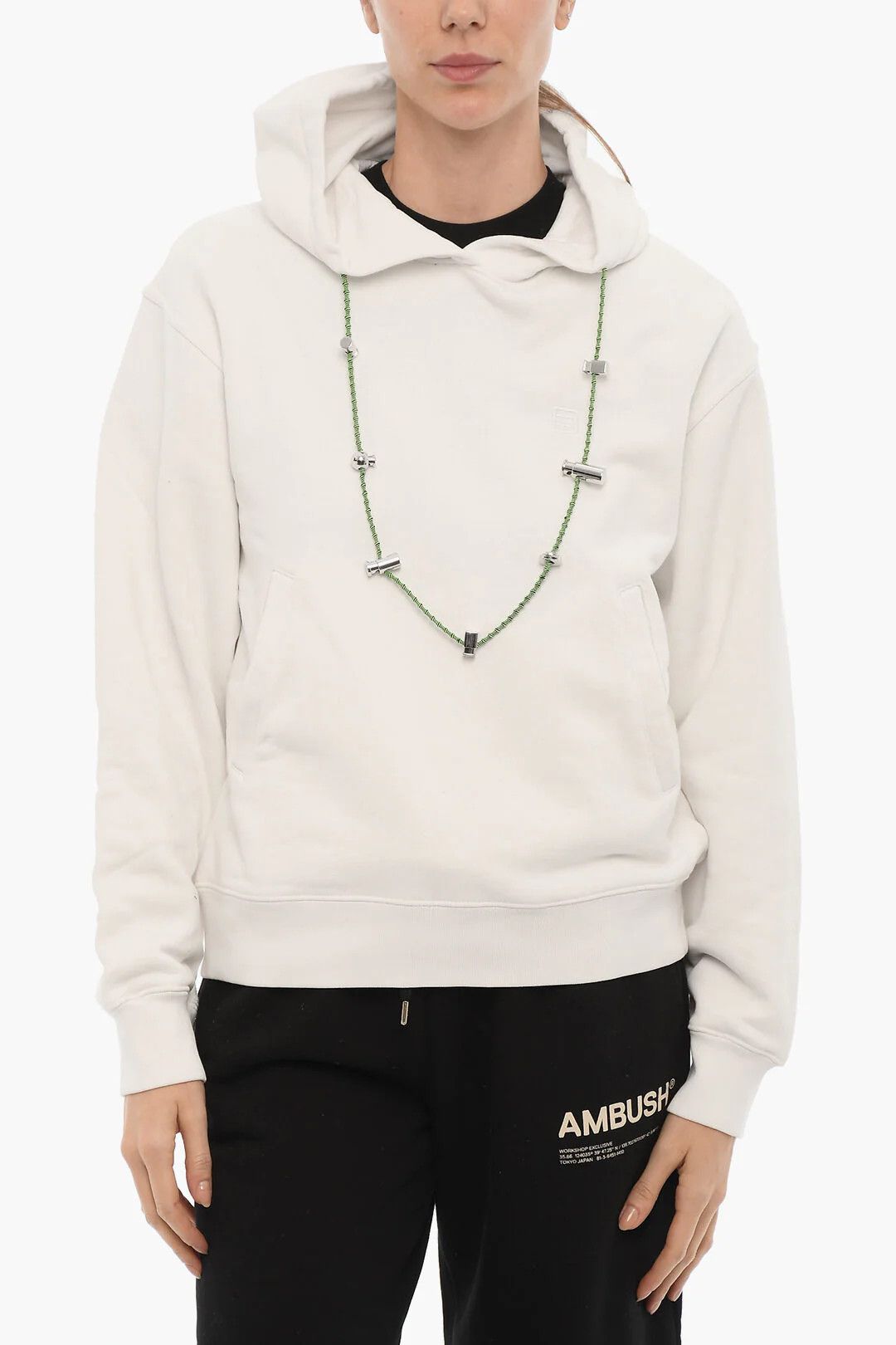 Ambush Design og1mm0426 Removable Chain Hoodie in White Size M / US 6-8 / IT 42-44 - 1 Thumbnail
