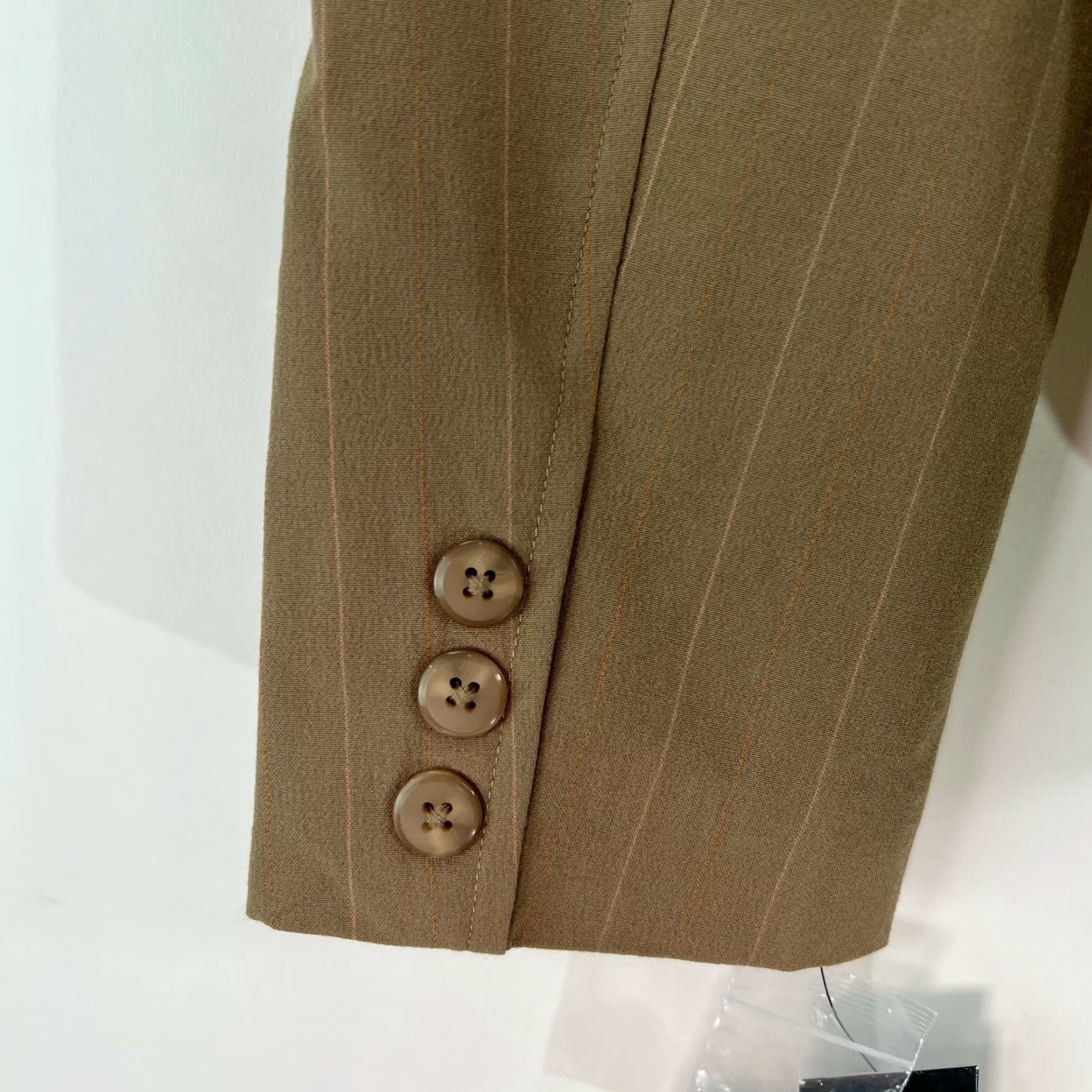 Vintage Rafaella Blazer Jacket Womens Pinstripe 2 Way Stretch Clay Brown Size 6 Size M / US 6-8 / IT 42-44 - 5 Thumbnail