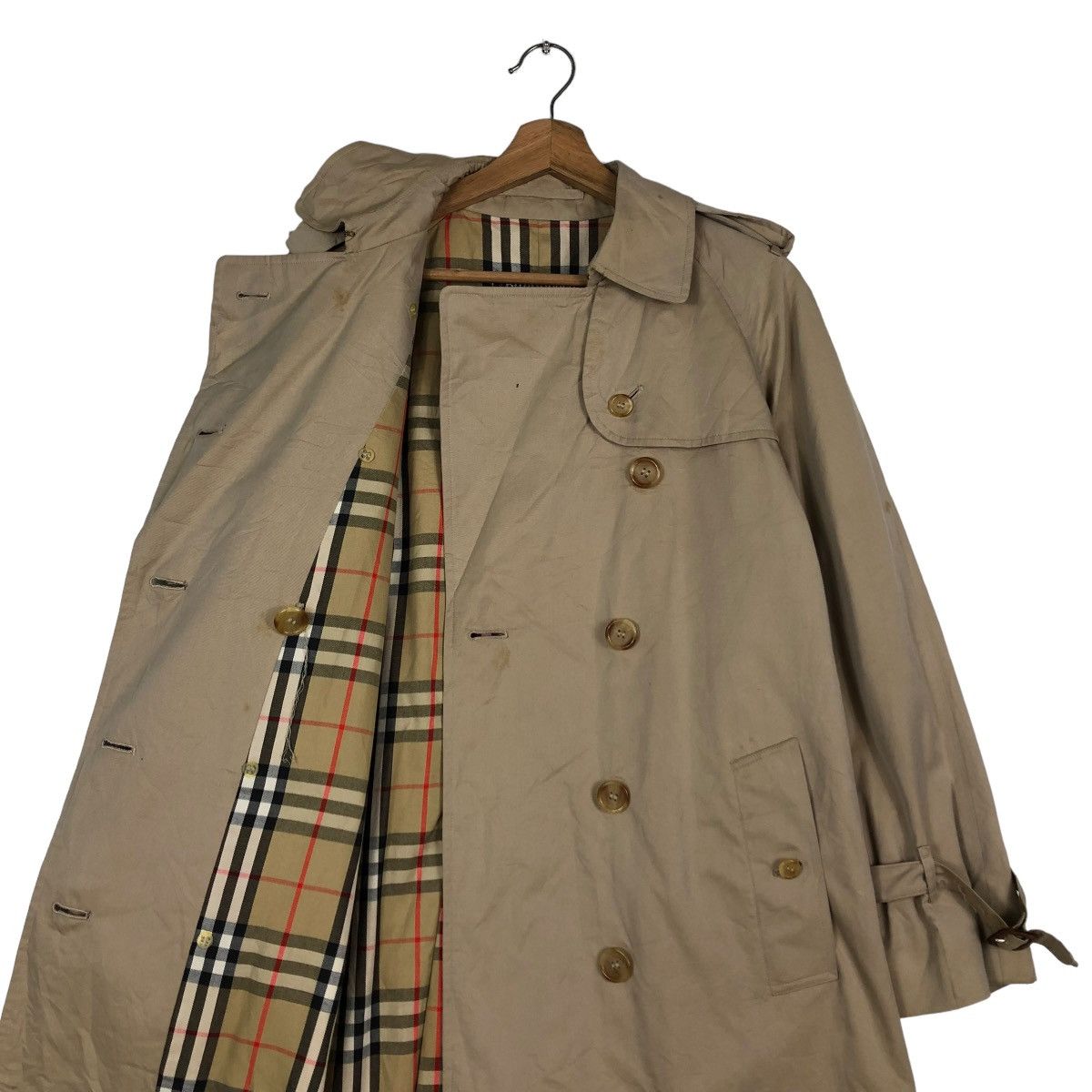 Burberry 🔥VINTAGE BURBERRYS MADE IN ENGLAND LONG JACKET TRENCH Size US S / EU 44-46 / 1 - 13 Thumbnail