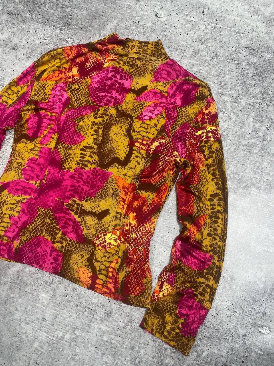 Versace Jeans Couture Vintage Versace Snake Skin Printed Long Neck Top Y2K Size L / US 10 / IT 46 - 10 Thumbnail
